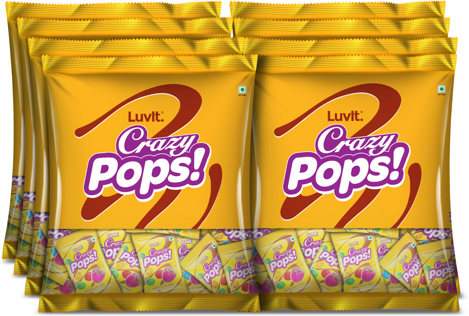 Image of LuvIt CrazyPops | Button Shaped Treats Chocolate Skittles