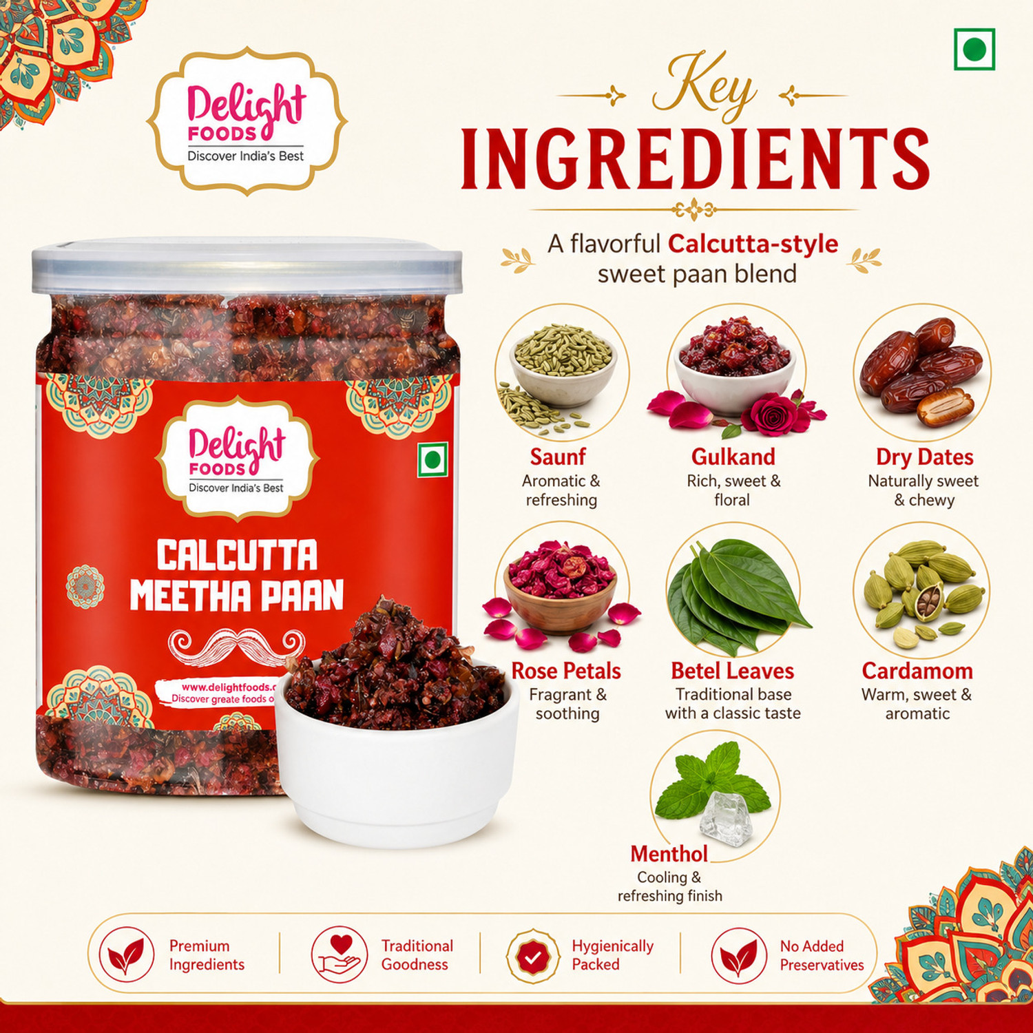 Image of Delight Foods Calcutta Meetha paan Mouth Freshener