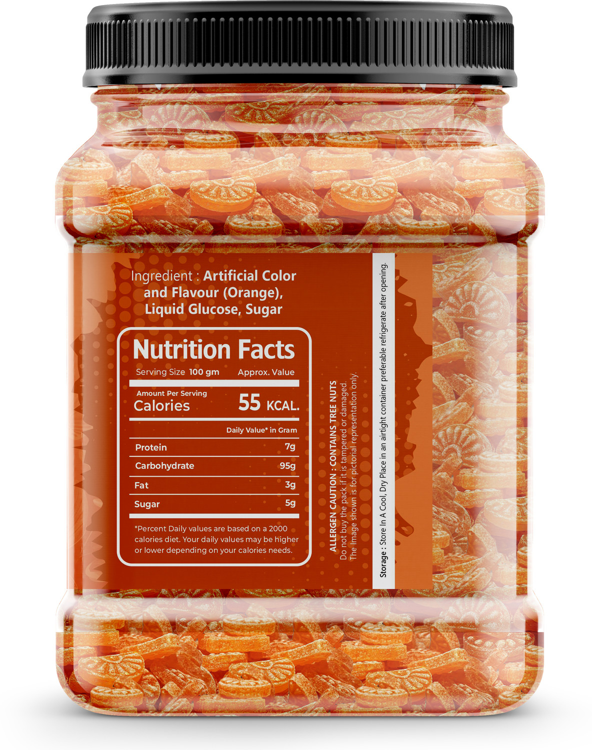Image of Nutrific Orange Candy | Narangi Flavor Candy | Khatti Mithi Goli | Narangee Toffee Orange Candy