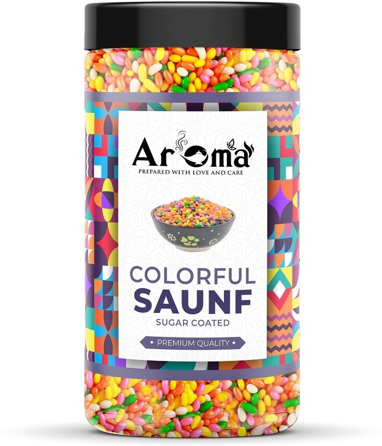 Aroma Colorful Saunf (Sugar Coated)–Premium Mouth Freshener, Sweet & Refreshing sweer Mouth Freshener
