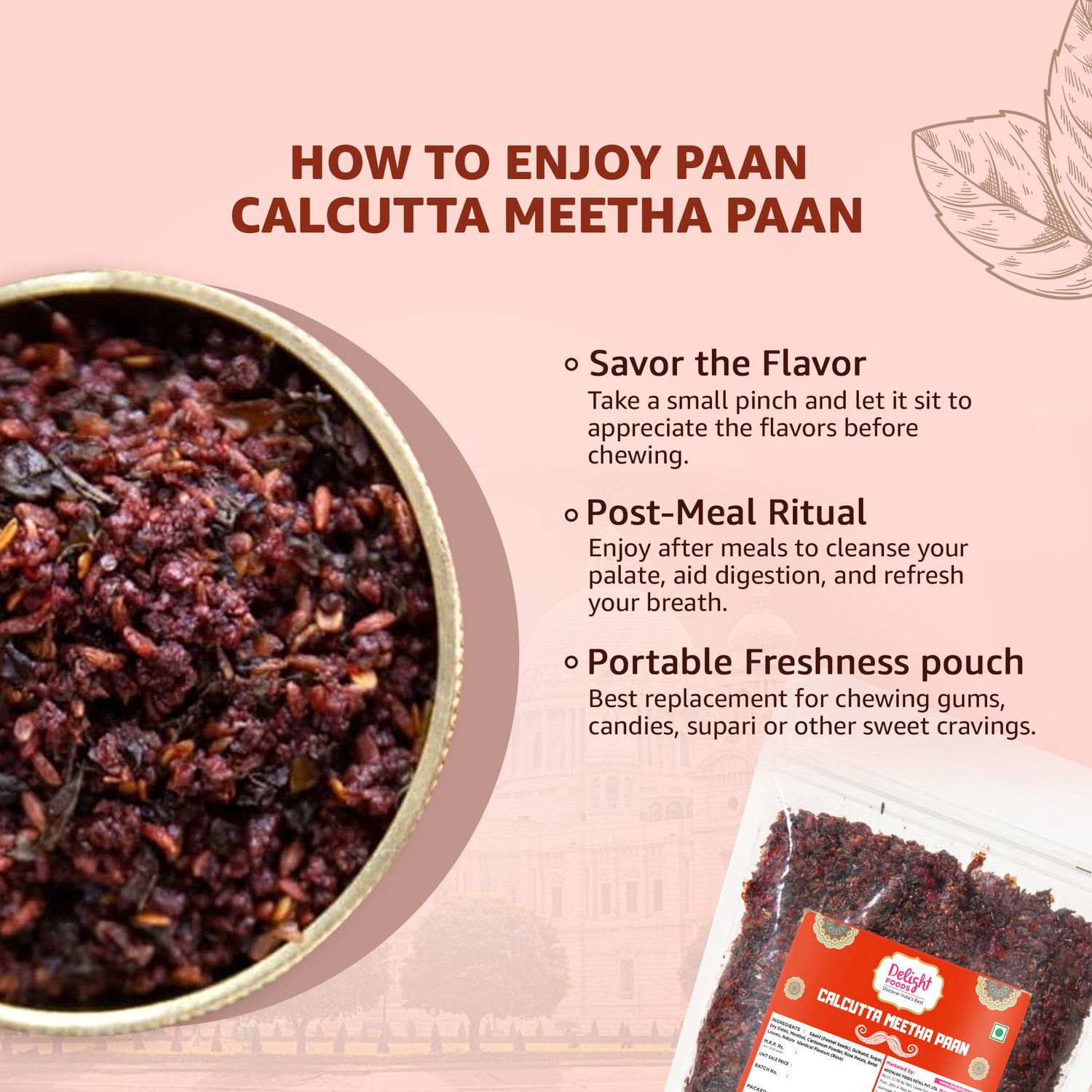 Image of Delight Foods Calcutta Sweet Paan Mouth Freshener