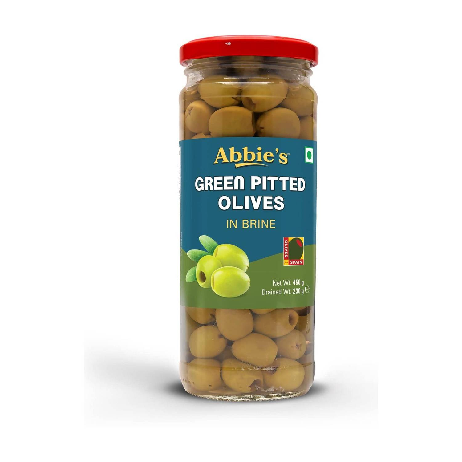 Abbie's Green PItted Olive 450g pack of 1 Olives