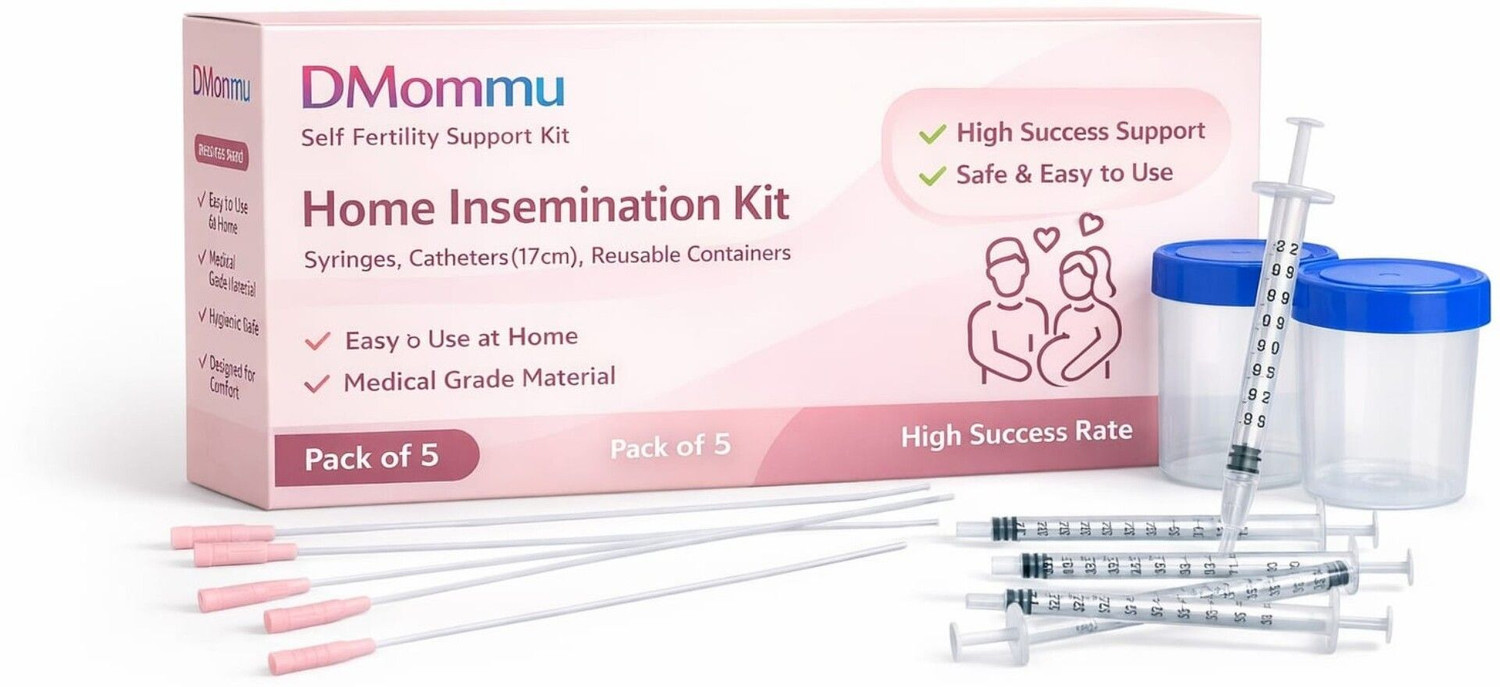Image of Dmommu Self Insemination Kit for Women-17cm| 5 Syringes, 5 Catheters & 2 Containers Intravenous Cannula