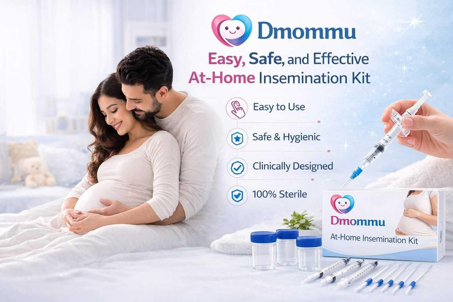 Image of Dmommu Self Insemination Kit for Women-17cm| 5 Syringes, 5 Catheters & 2 Containers Intravenous Cannula