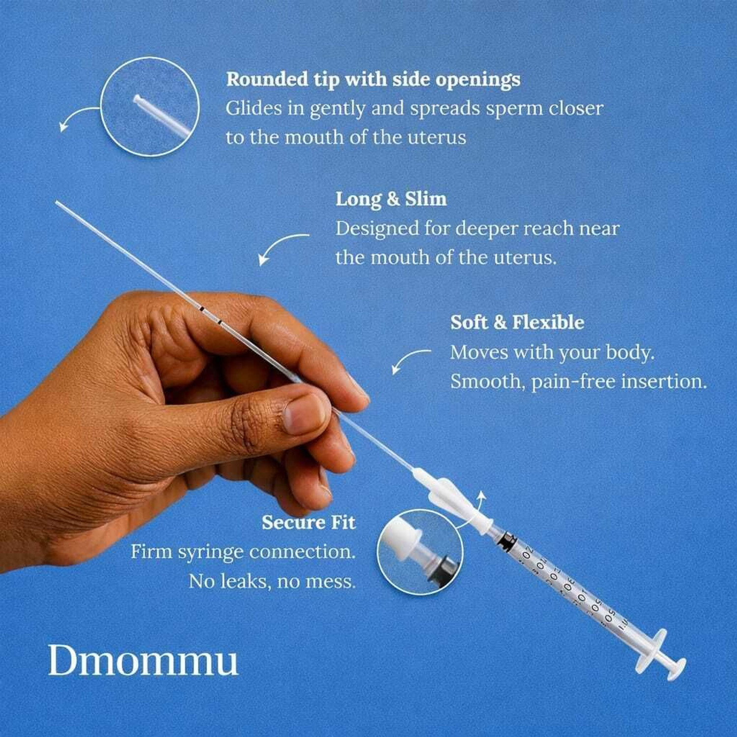 Image of Dmommu Self Insemination Kit for Women-17cm| 5 Syringes, 5 Catheters & 2 Containers Intravenous Cannula