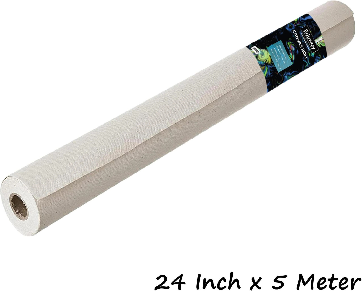 Image of Eduway Cotton Canvas Roll for Painting, Artist Series 24 Inch x 5 Meter Cotton Medium Grain Canvas Roll (Set of 1)