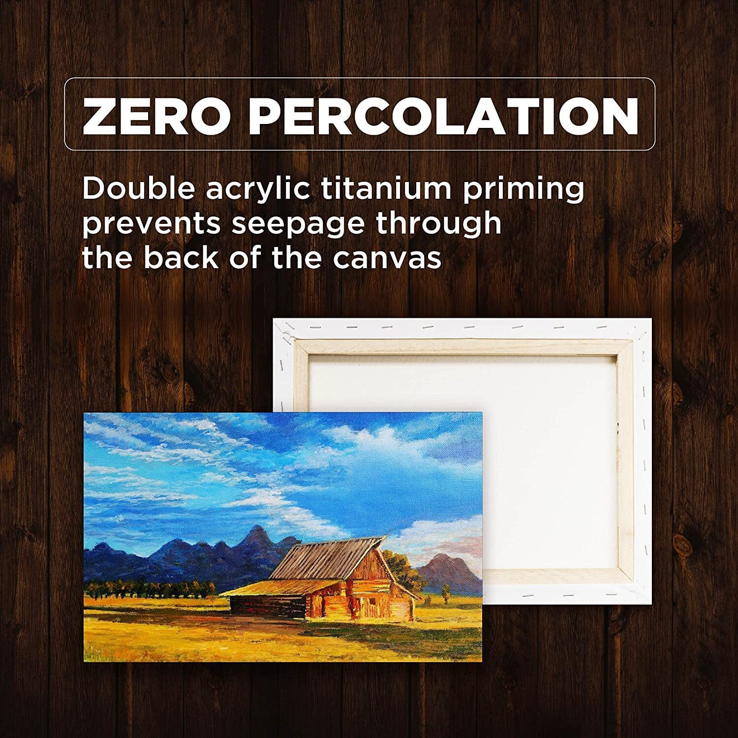 Image of Fine Art Canvas Board 6X8, Pack of 10 Cotton Fine Grain Stretched Canvas Board (Set of 10)