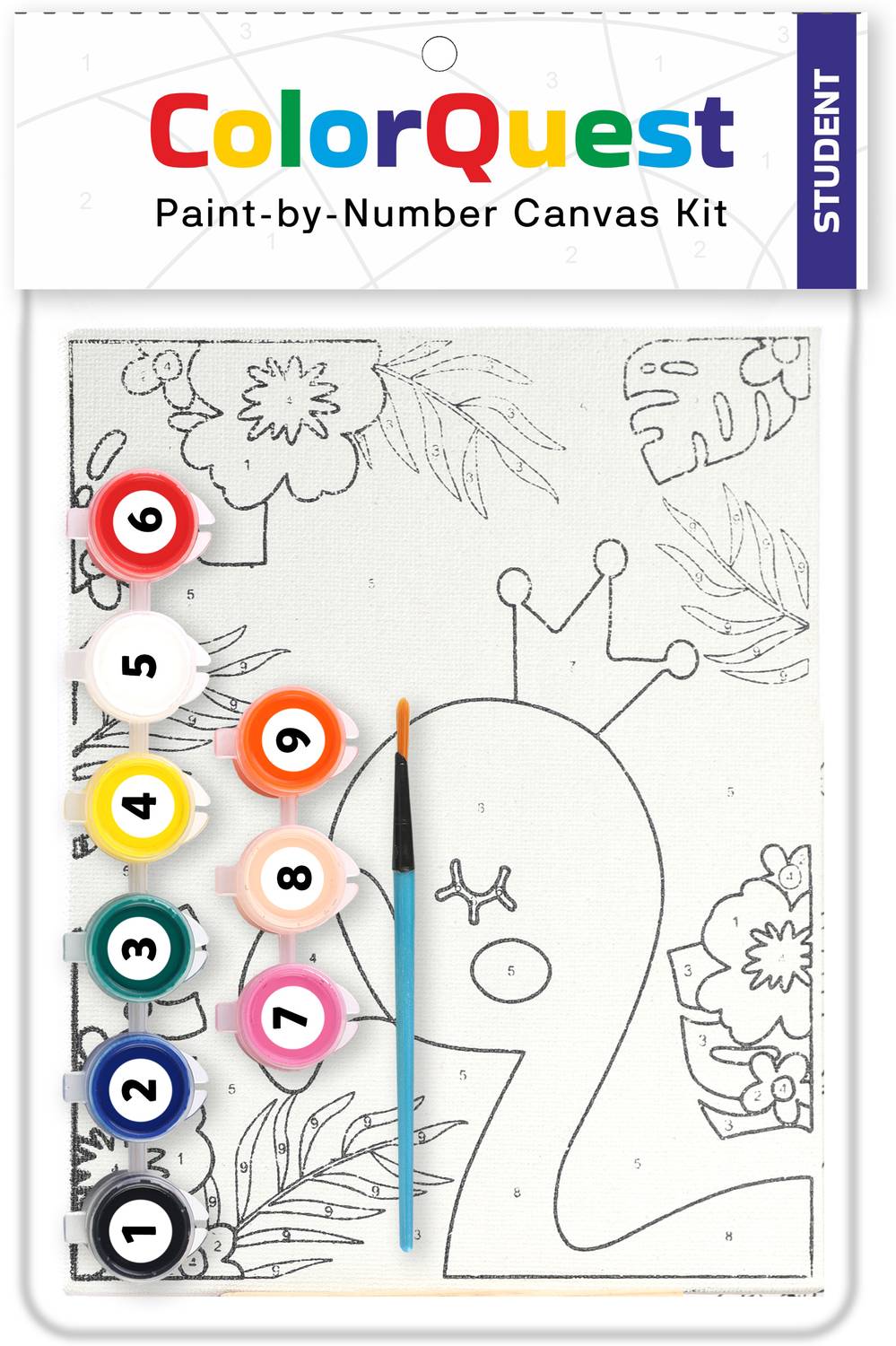 ARTIGGLE Color Quest Paint-by-Number Canvas Kit (Student) | Canvas Painting Kit Parchment Craft Kit