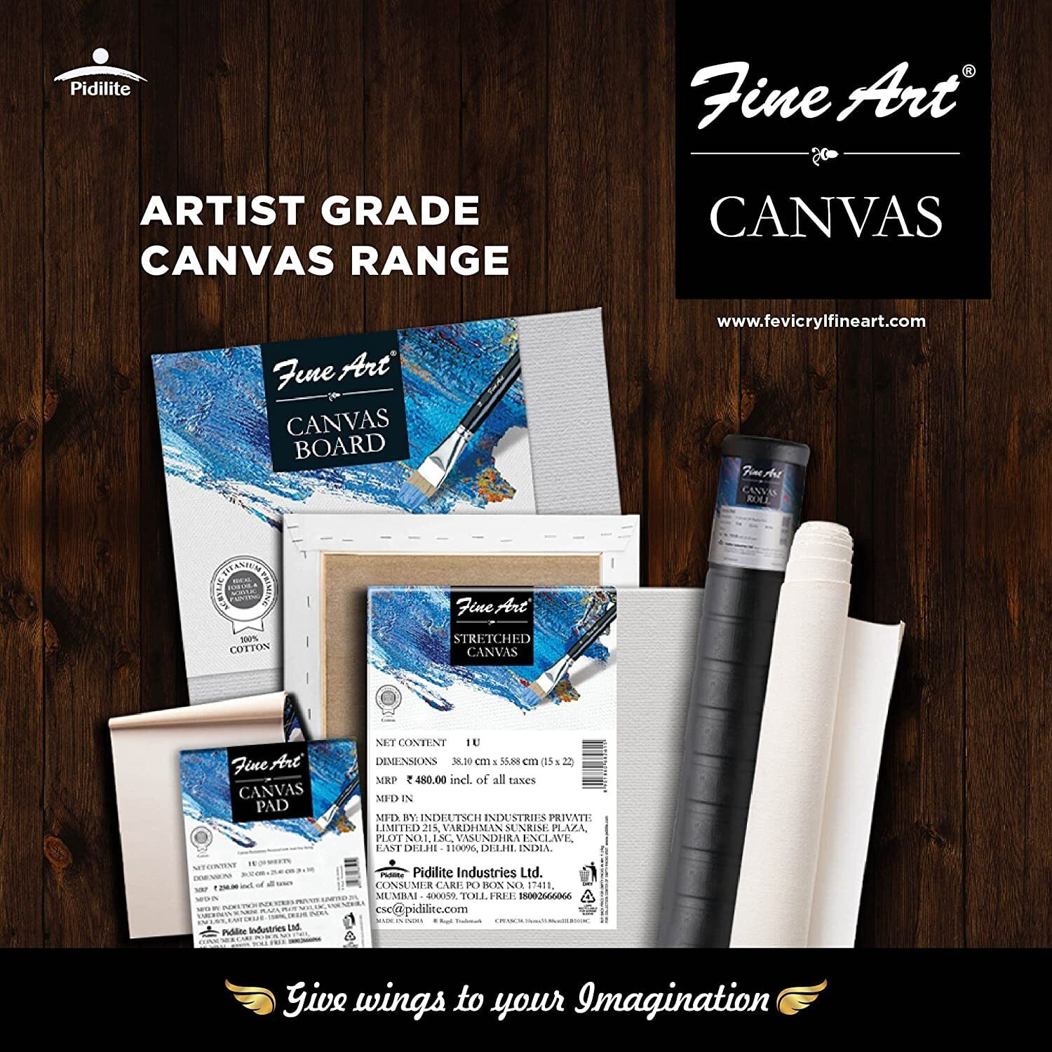 Image of Fine Art Canvas Board 6X8, Pack of 10 Cotton Fine Grain Stretched Canvas Board (Set of 10)