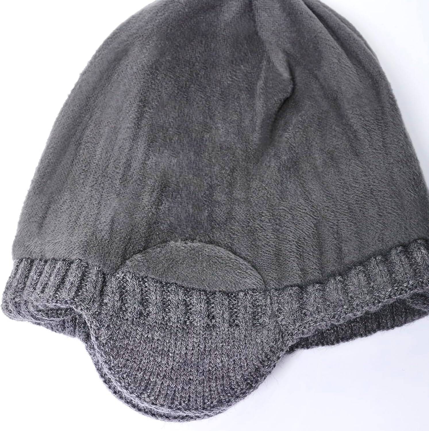 Winity Earflap soft warm Knitted fabric double layers stylish