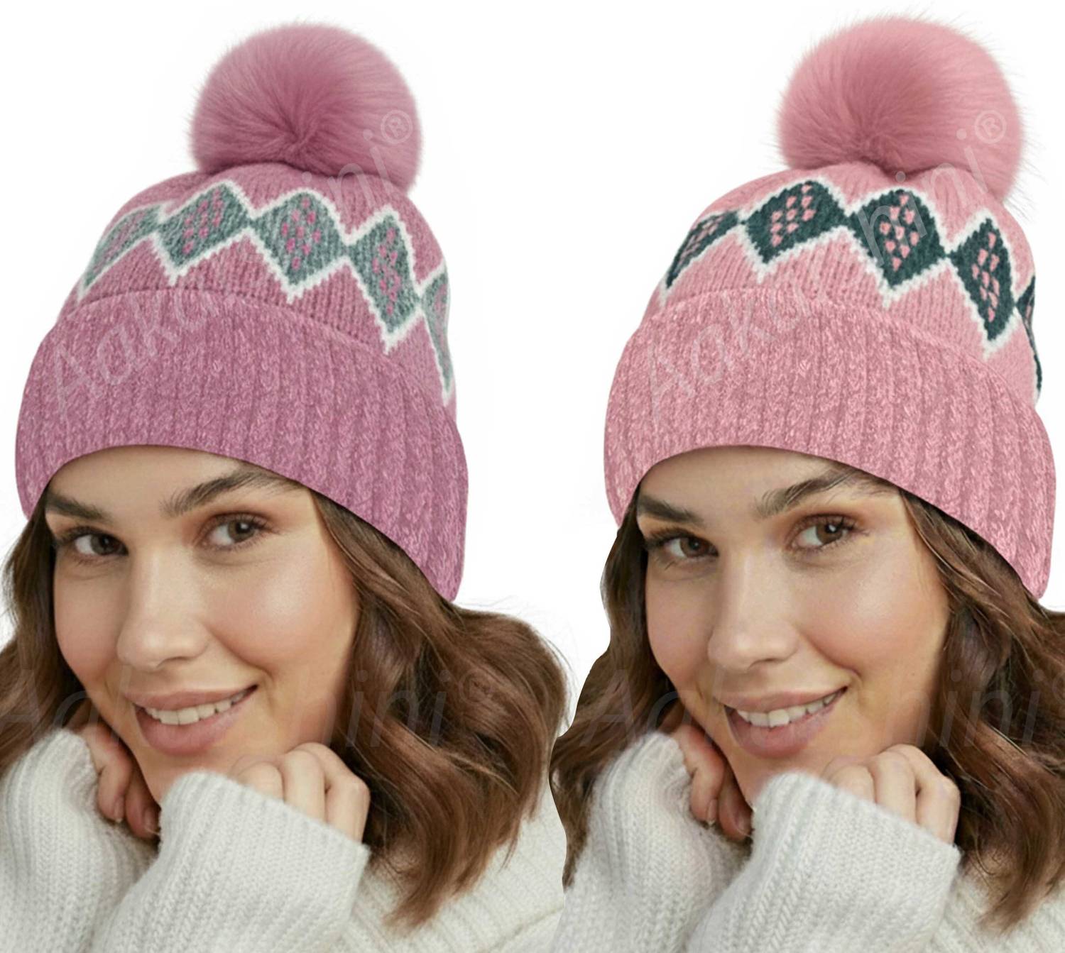 Aakarshini Geometric Print Beanie