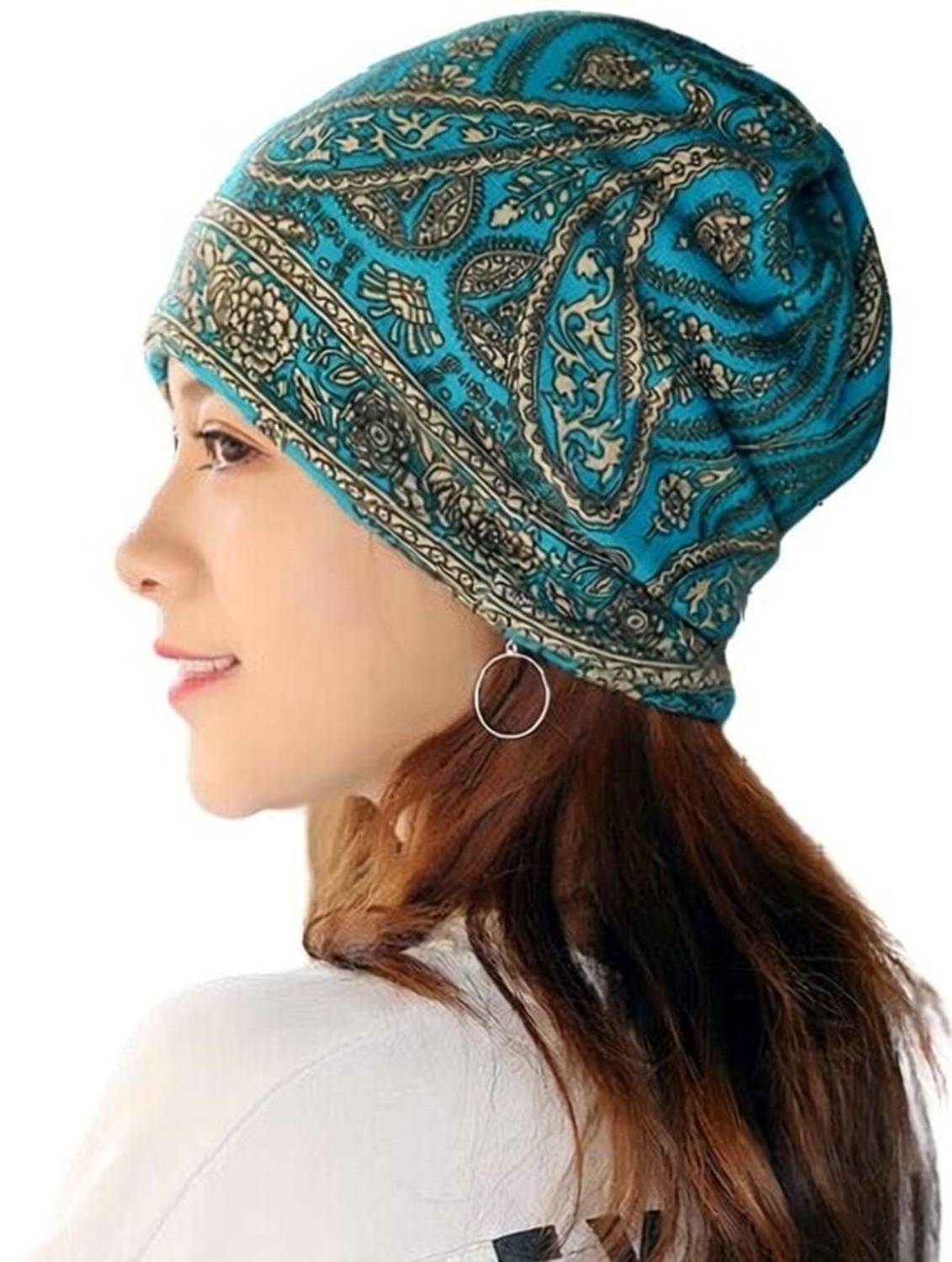 AlexVyan Woven, Self Design, Printed Skull Cap
