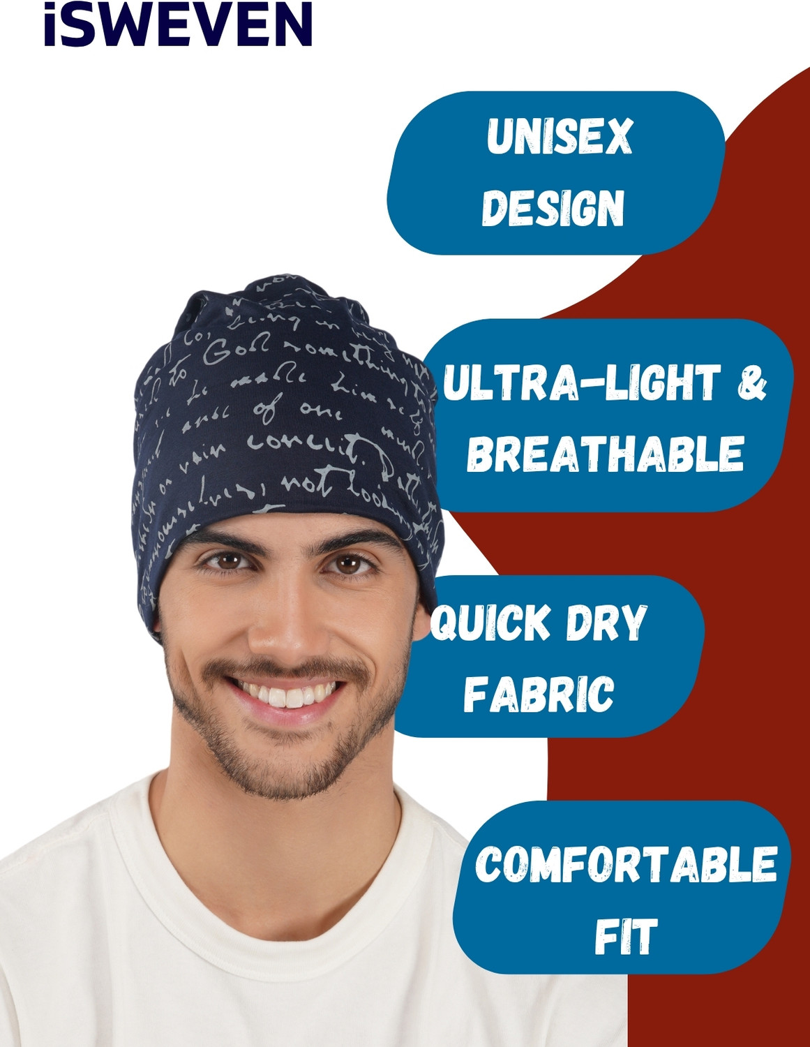 Image of iSweven Solid, Printed Beanie