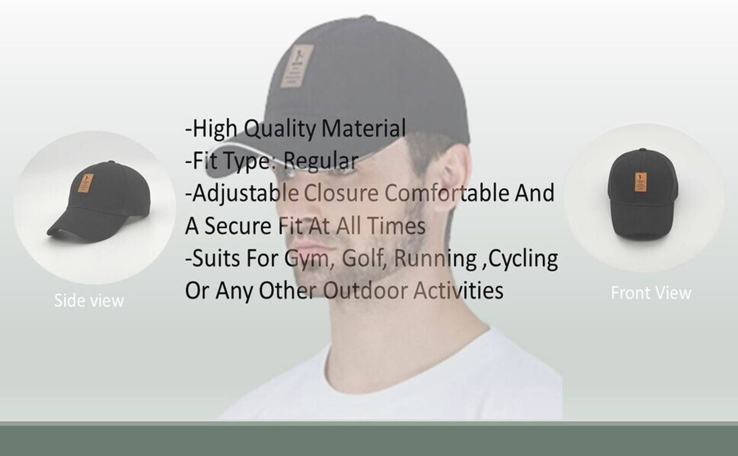 selloria Solid Sports/Regular Cap Pack of 2 - Image 3