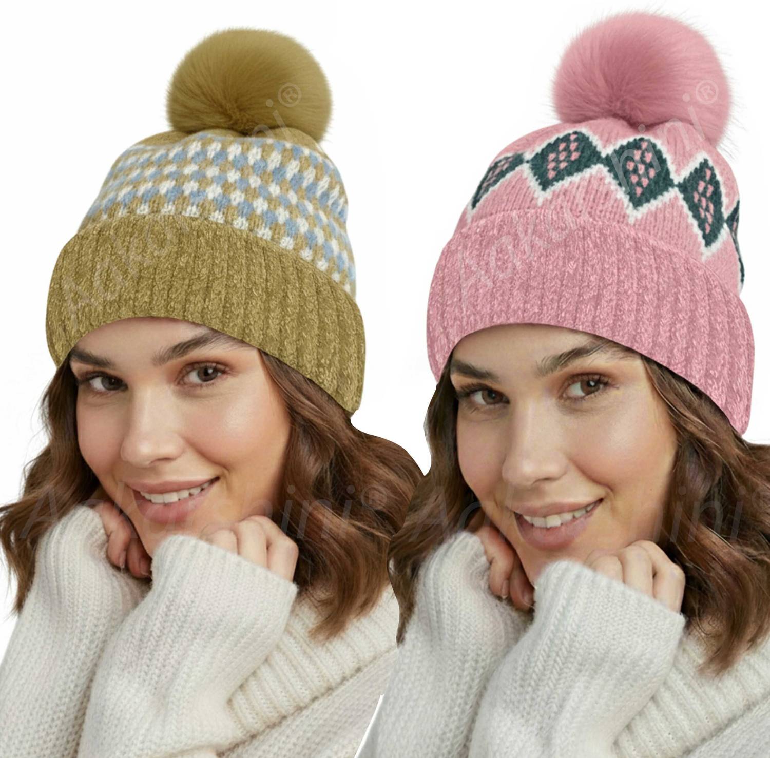 Aakarshini Geometric Print Beanie