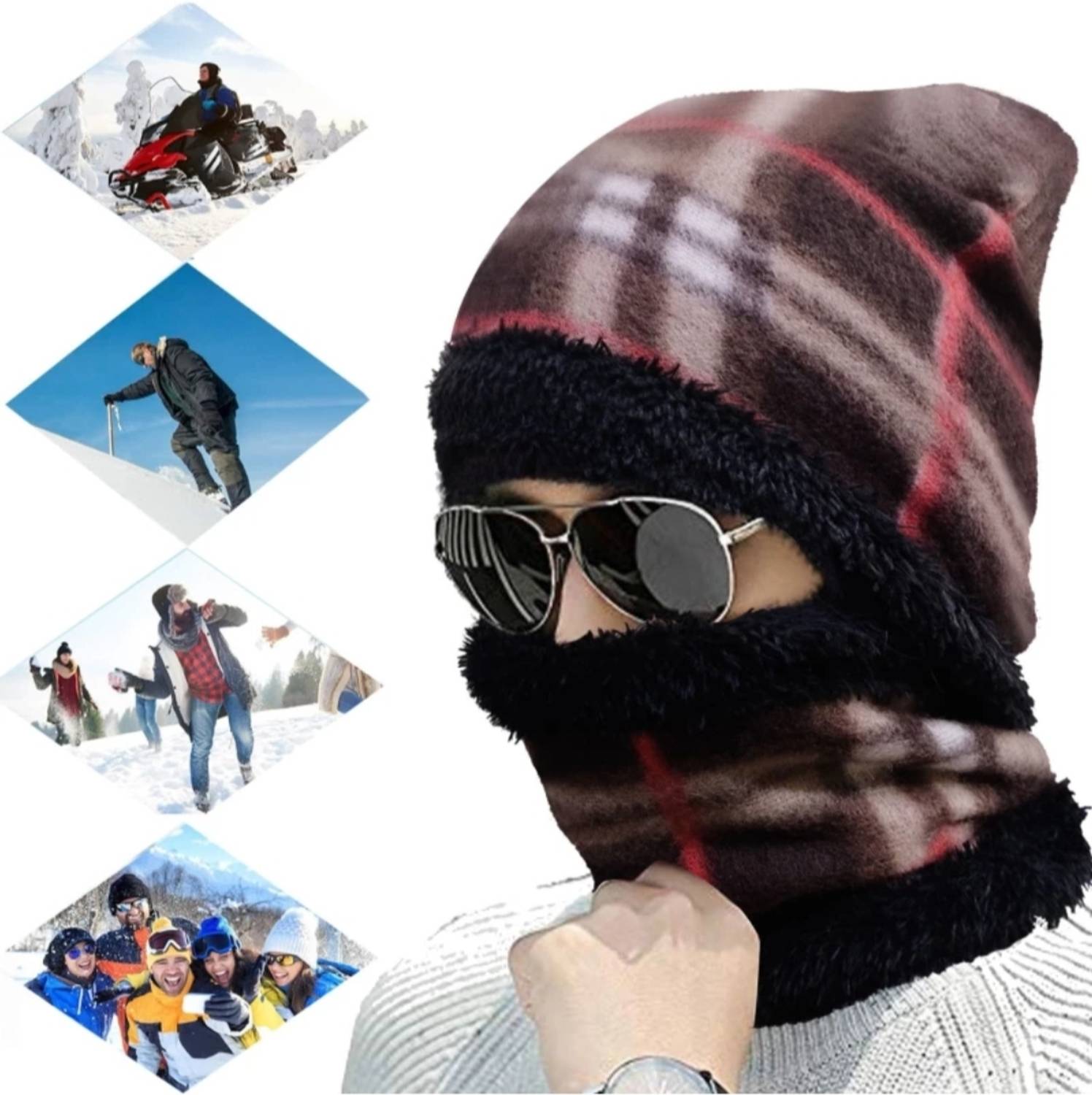 Beanie Woven, Graphic Print, Striped, Printed, Polka Print Beanie
