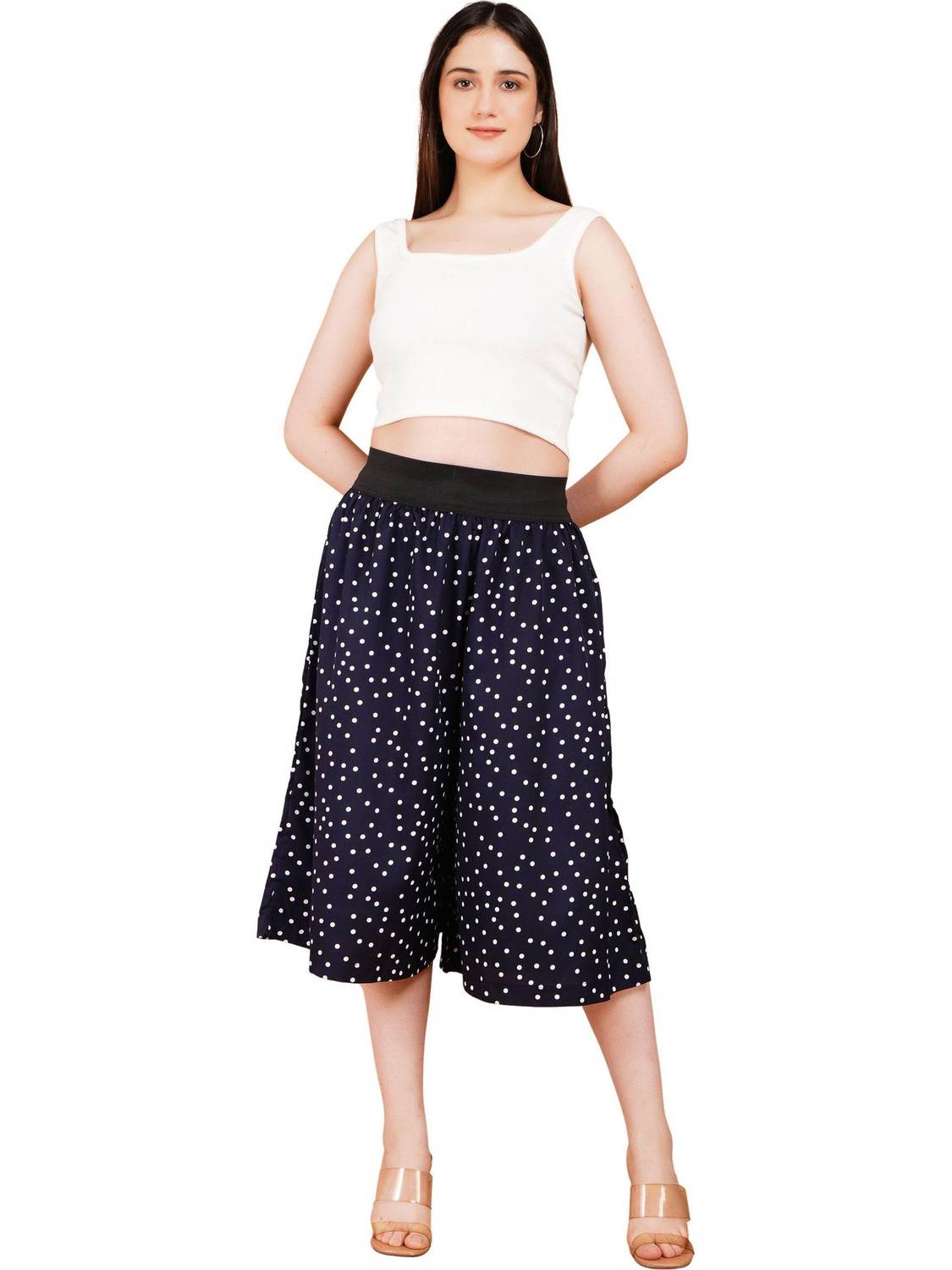 AS All Collection Women Polyester Printed Capri ,Elastic Waist ,Pocketless Multicolor Casual Capri Women Multicolor Capri
