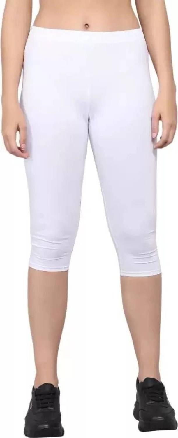 Attirezone Women cotton lycra capri Women White Capri