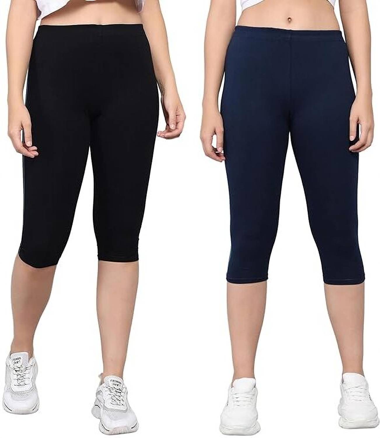 Andrey Women Black, Blue Capri