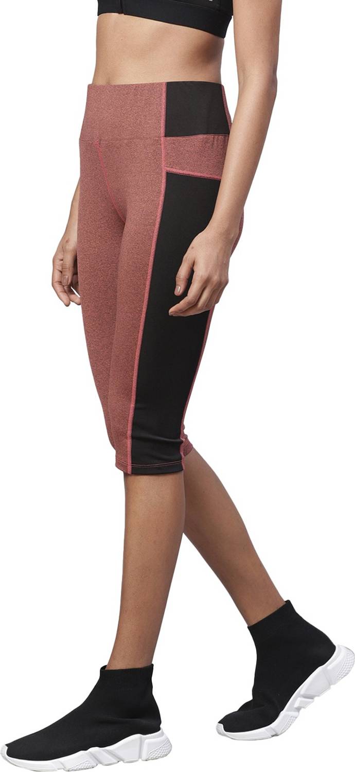 CHKOKKO Gym Sports Yoga Capri Slim fit Women Orange Capri
