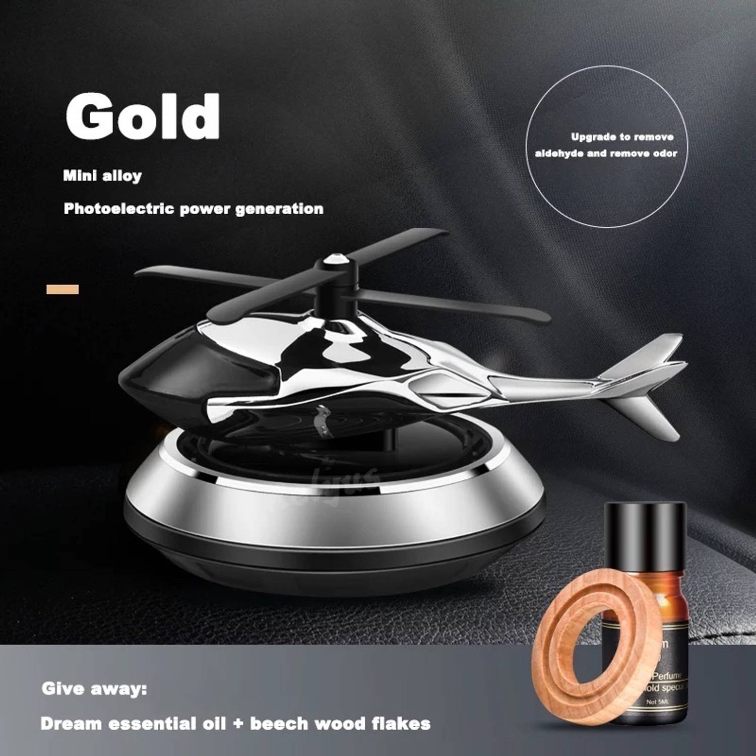 OHZEN Silver Helicopter Solar Perfume Silver Helicopter Solar Perfume Air Purifier