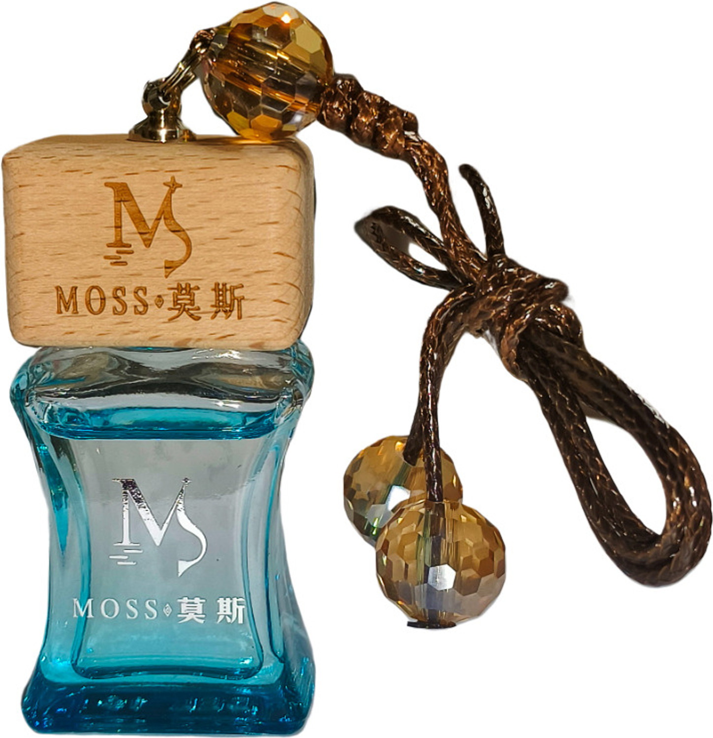 Image of QAWACHH AROMA Car Hanging Fragrance Air Freshener Glass Bottle for Essential Oils Diffuser Air Purifier