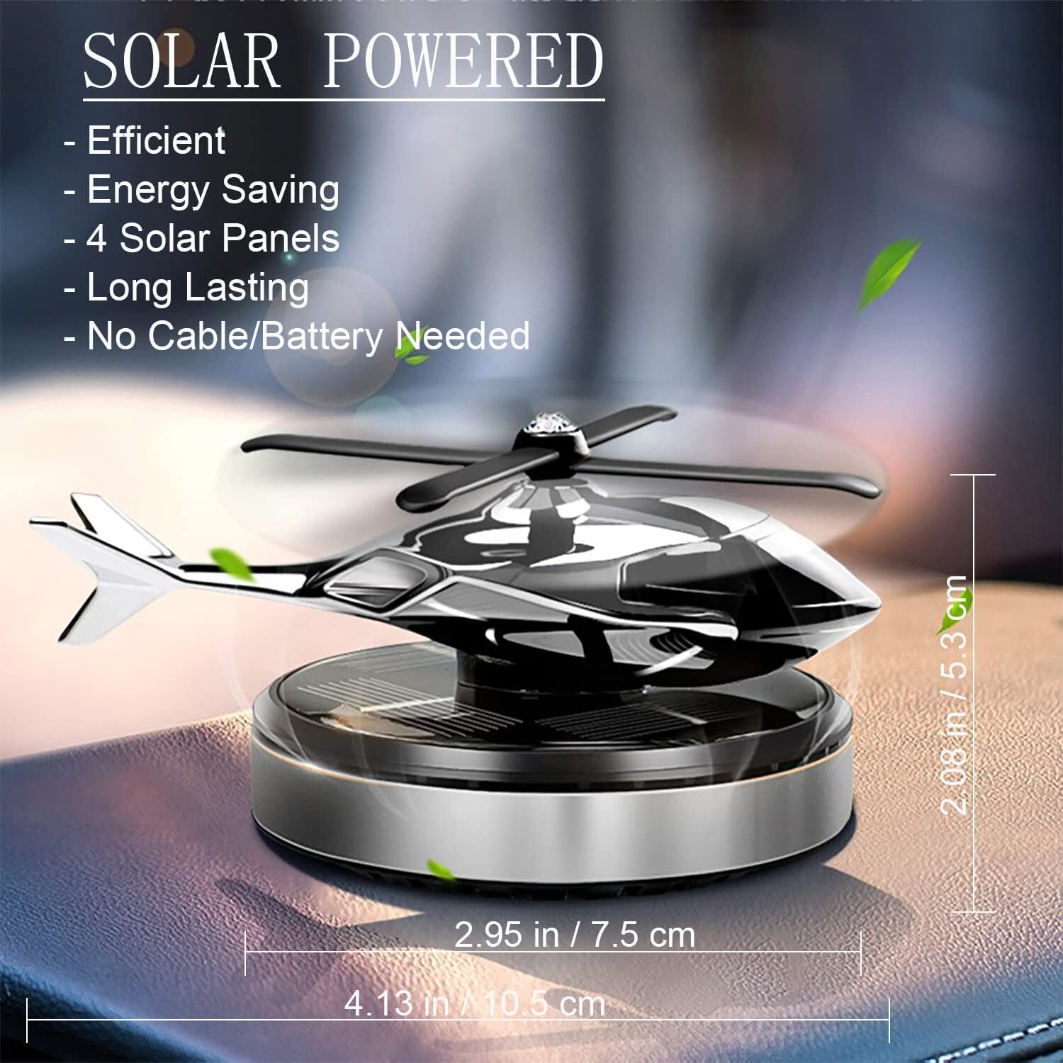 Image of PINOPZA Random Car Freshener Diffuser Solar Powered Helicopter Car Air Freshener & Dashboard Decorative Perfume Diffuser