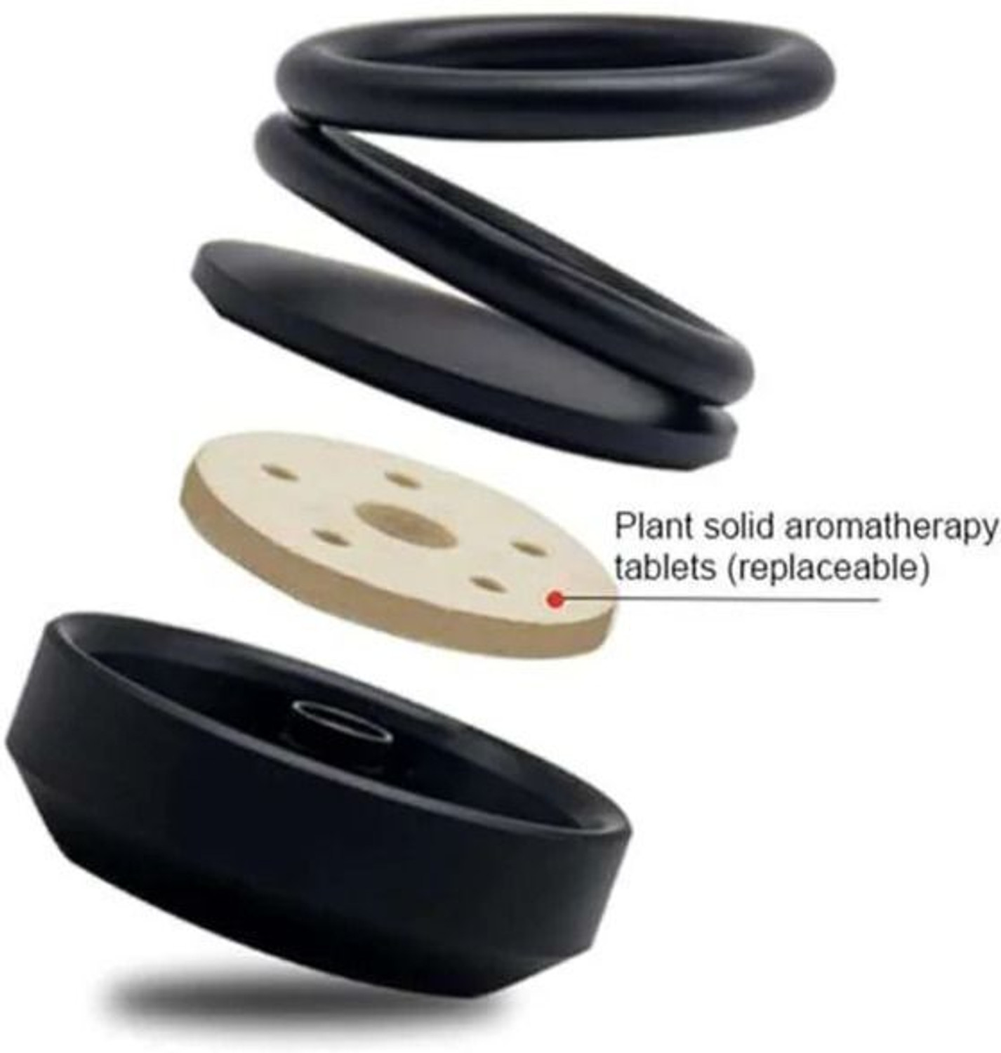 Image of RLMART Solar Car Aroma Diffuser, 360 Double Ring Rotating Air Freshener for Car Dashboard, Home & Office, No Battery, Long-Lasting, Black Air Purifier