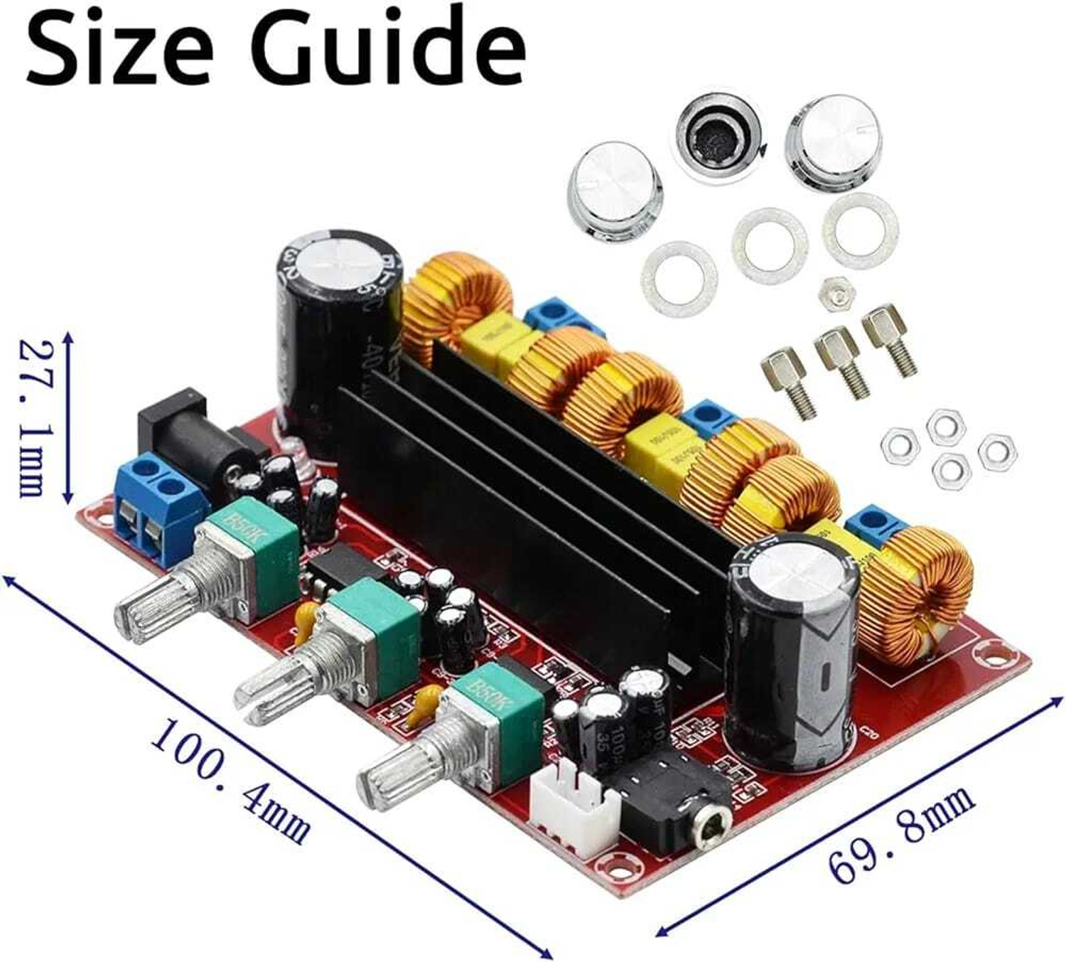 Image of ALPHA LABS TPA3116D2 2.1CH 200W Audio Amplifier Board with Subwoofer Control Sound Recorder and Sound Circuit Electronic Hobby Kit