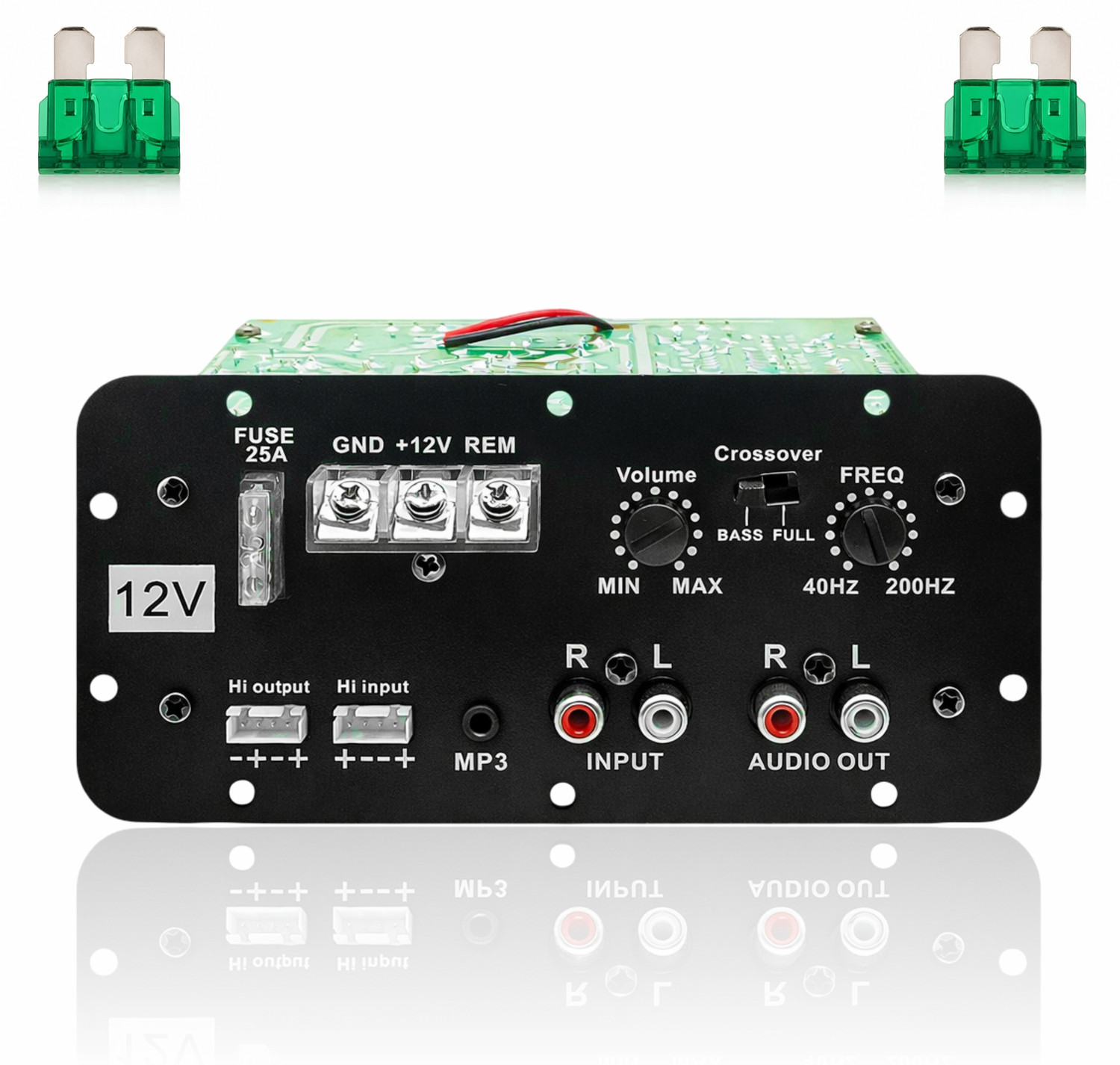 Image of TOYOTONE 12V Mono Channel 120W Car Amplifier, Bass Tube Sub Woofer kit (2 FUSE INCLUDED) Mono Class AB Car Amplifier