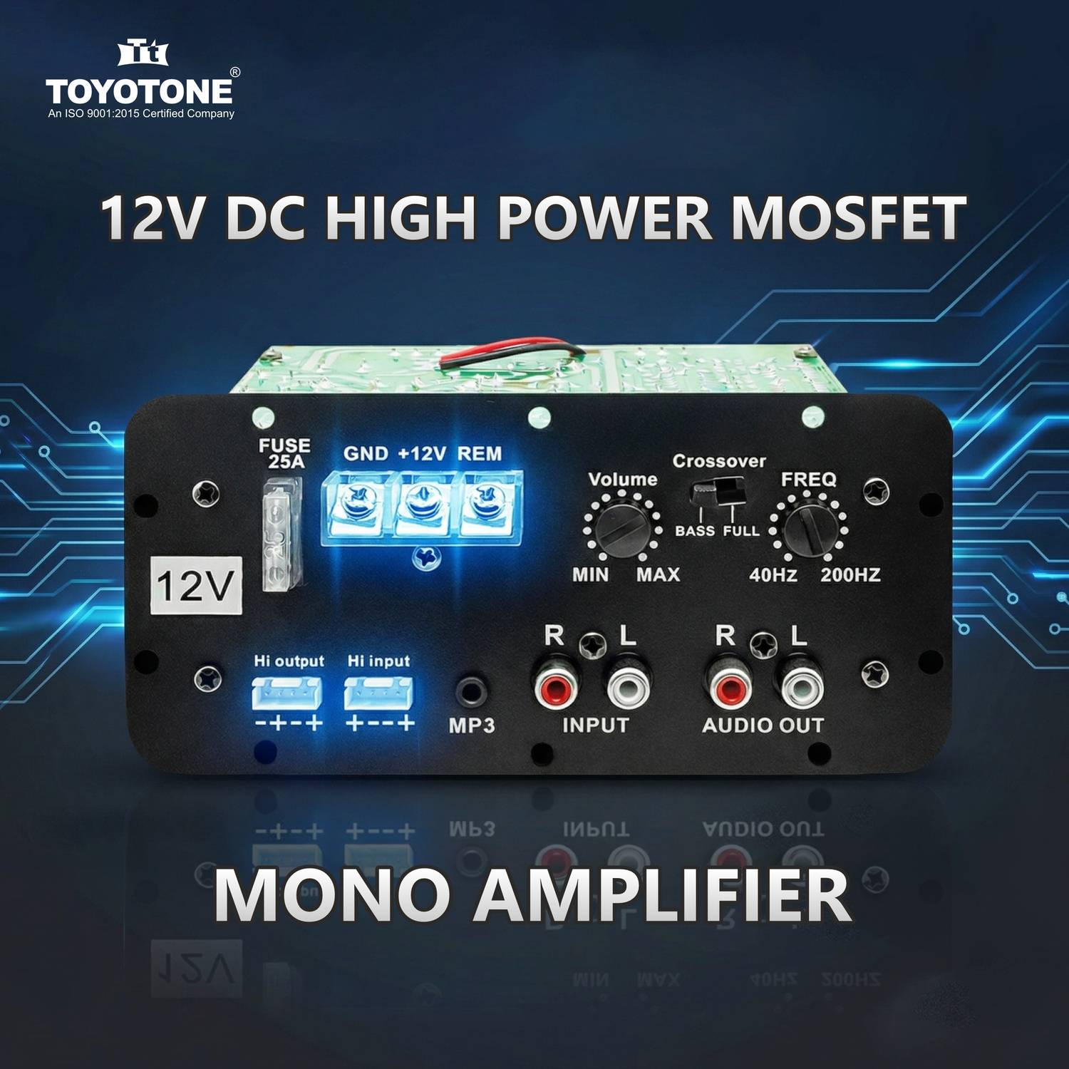 Toyotone 12V 120W Mono Car Amplifier - Image 2
