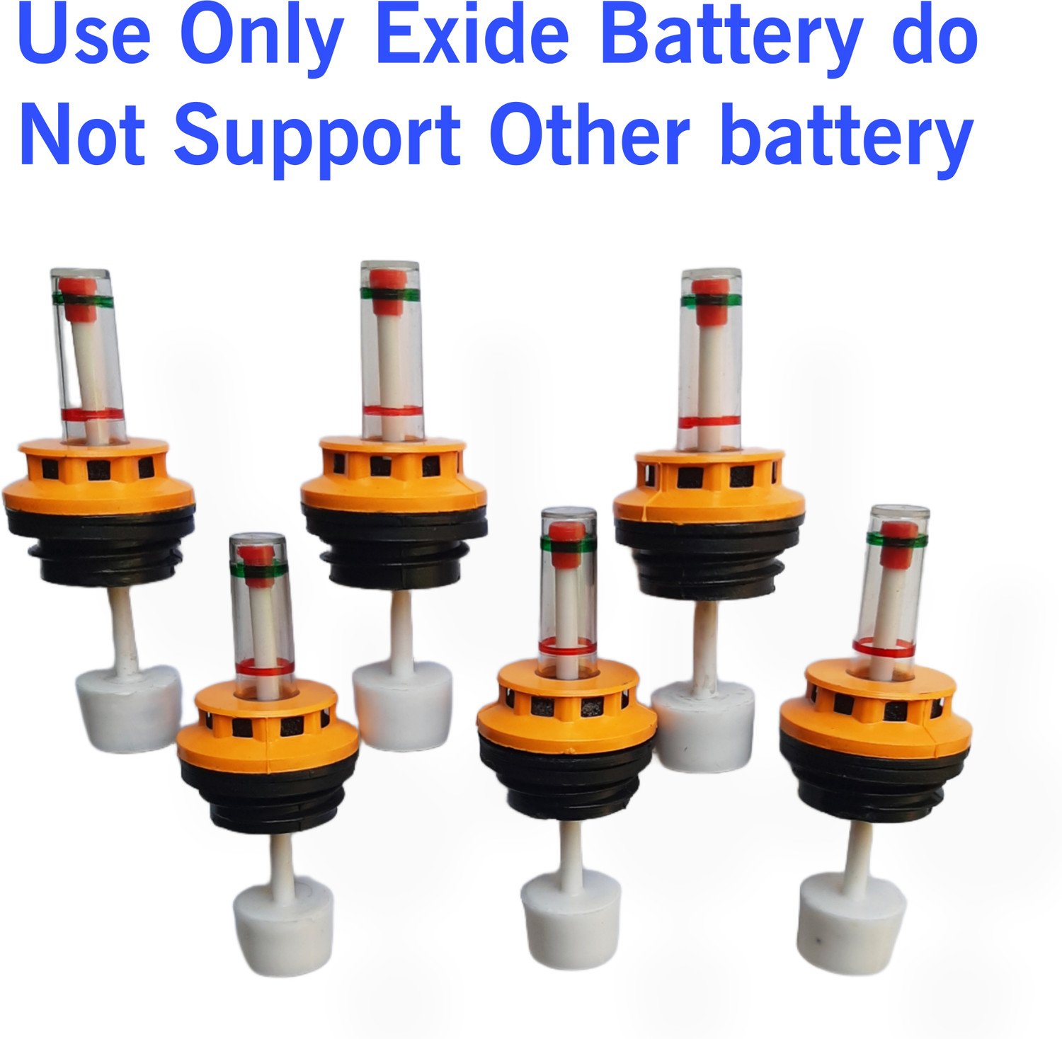 Image of ELearner ETL Exide Inverter Battery Water Level Indicator Cap 6Pc 27MM Only Exide Battery Car Battery Tray
