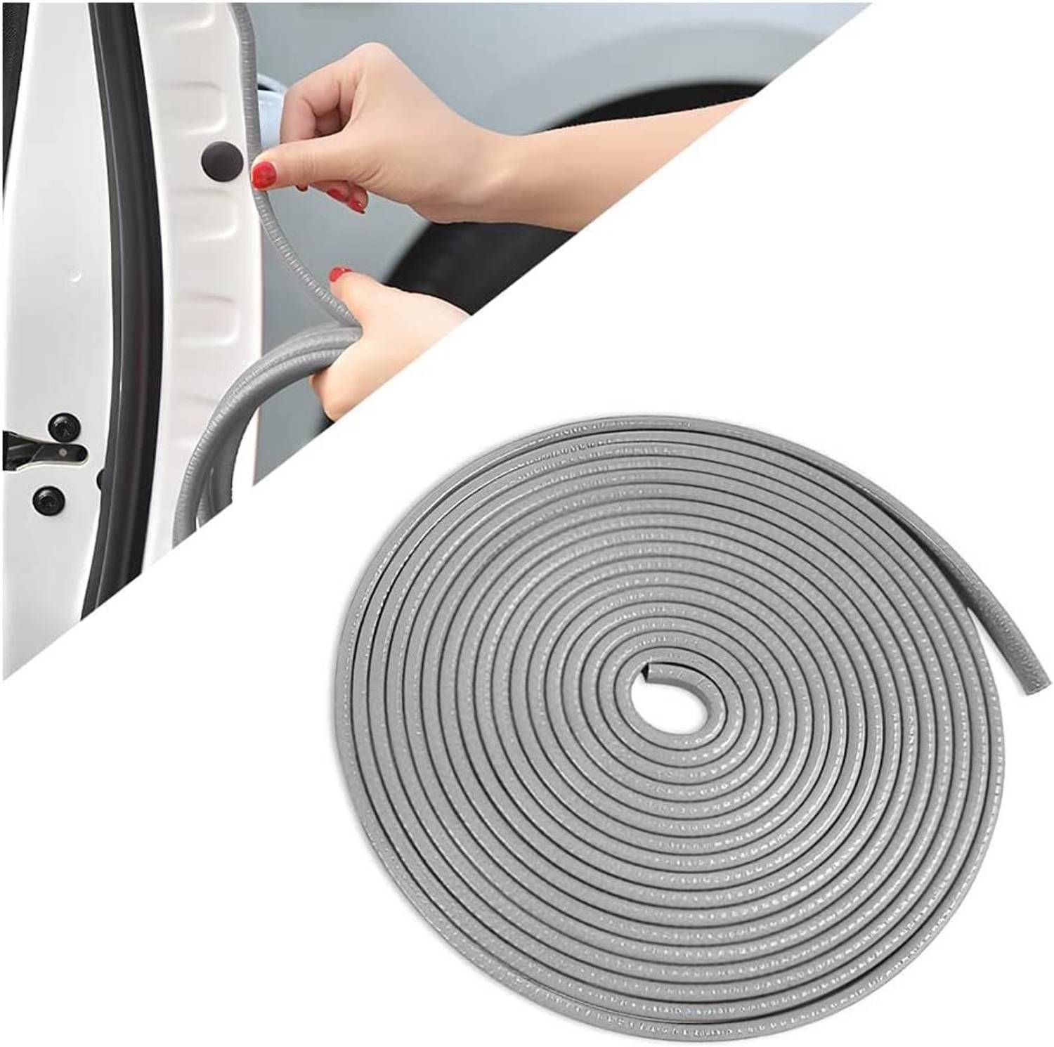AutoBizarre Grey Anti-Scratch Anti-Collision Edge Guard Door Protection U Shape Edge Trim Car Beading Roll For Door, Trunk, Hood