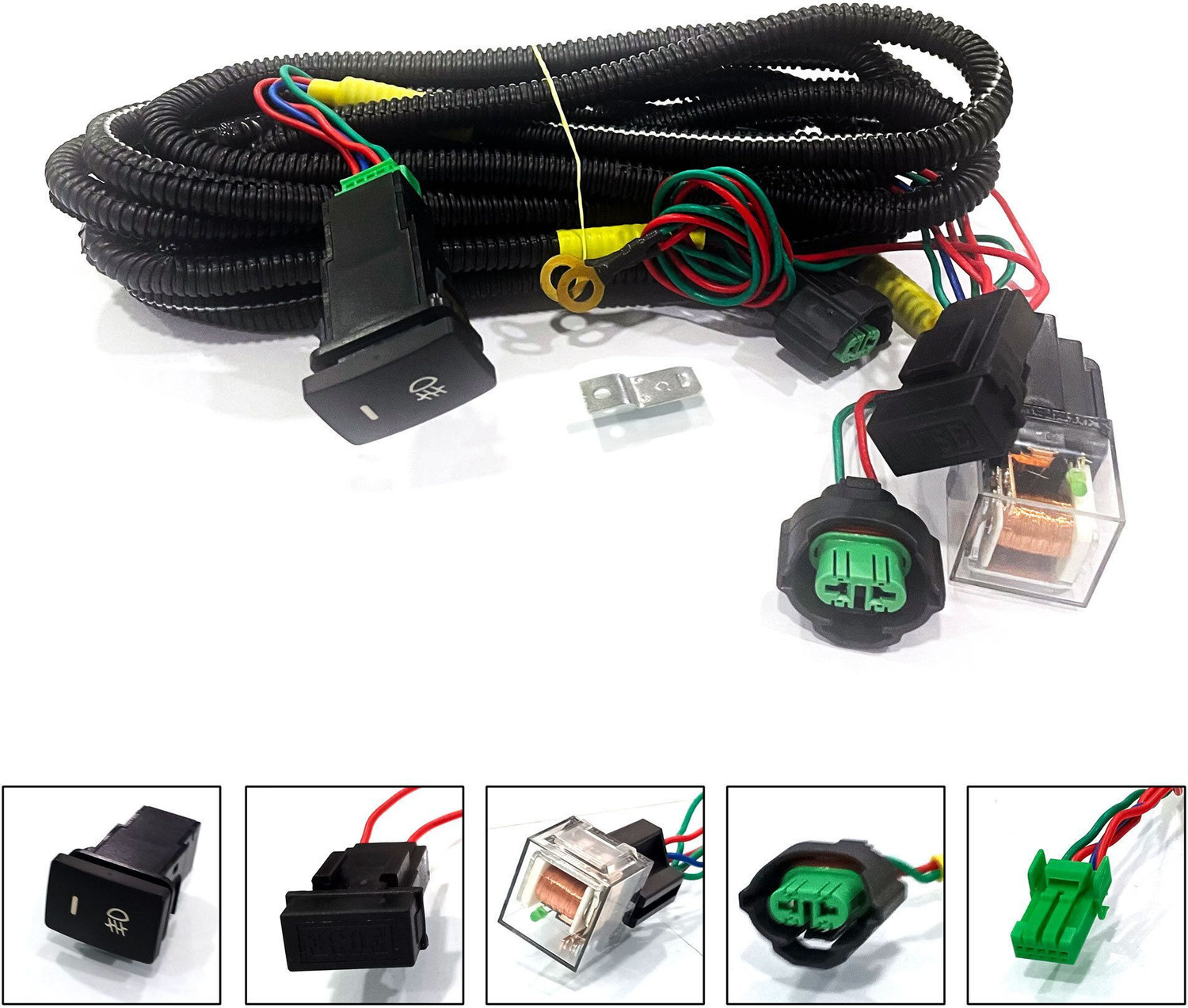 Image of AUTO PEARL Wire kit with socket, relay, & switch for Baleno 2020 onwards Car Bulb Holder