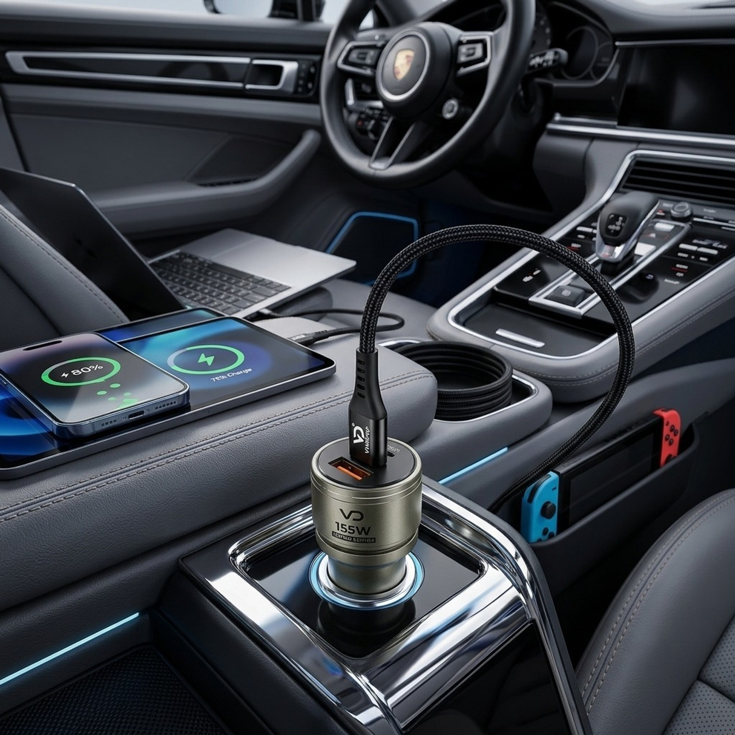 Image of VoiDrop 155 W Qualcomm 3.0 Turbo Car Charger