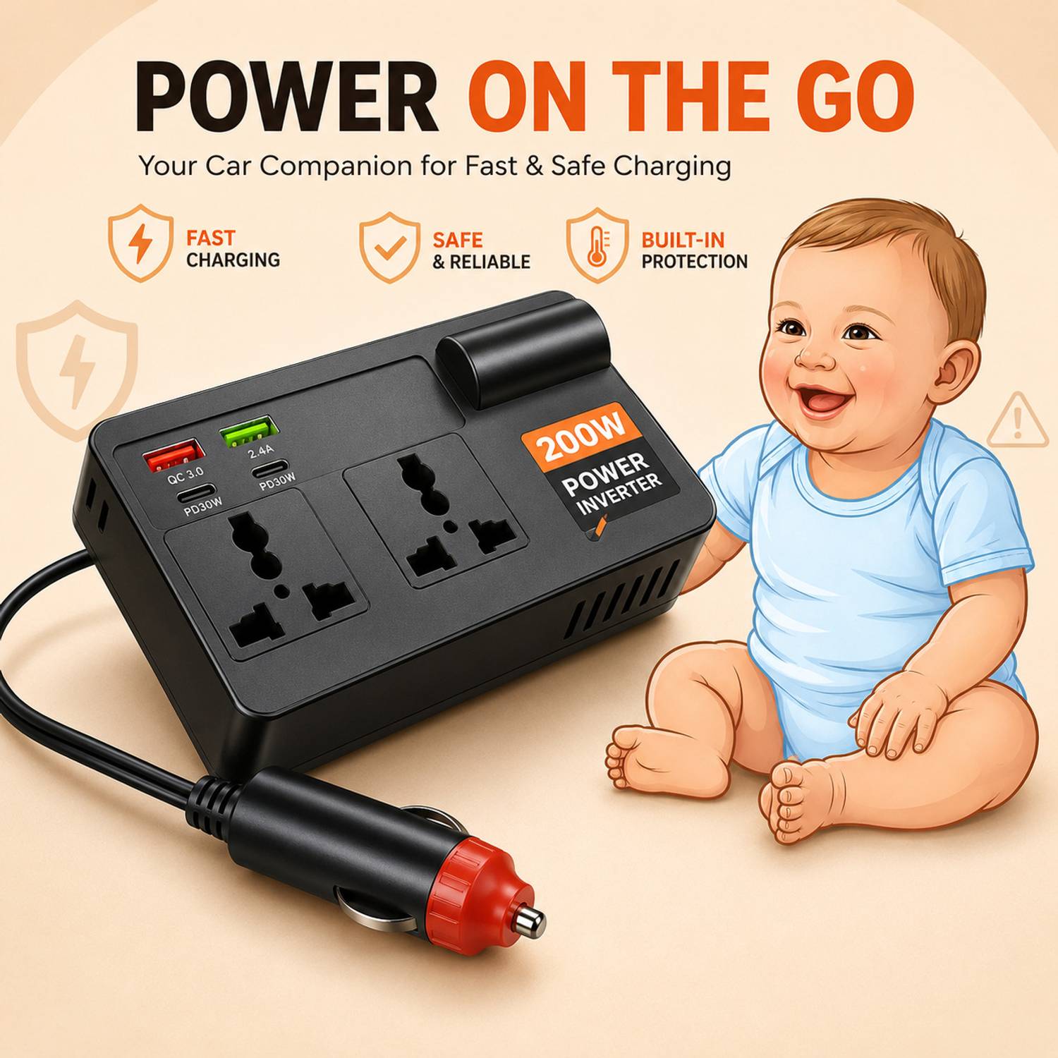 Fire Turtle 199W Turbo Car Charger - Image 5