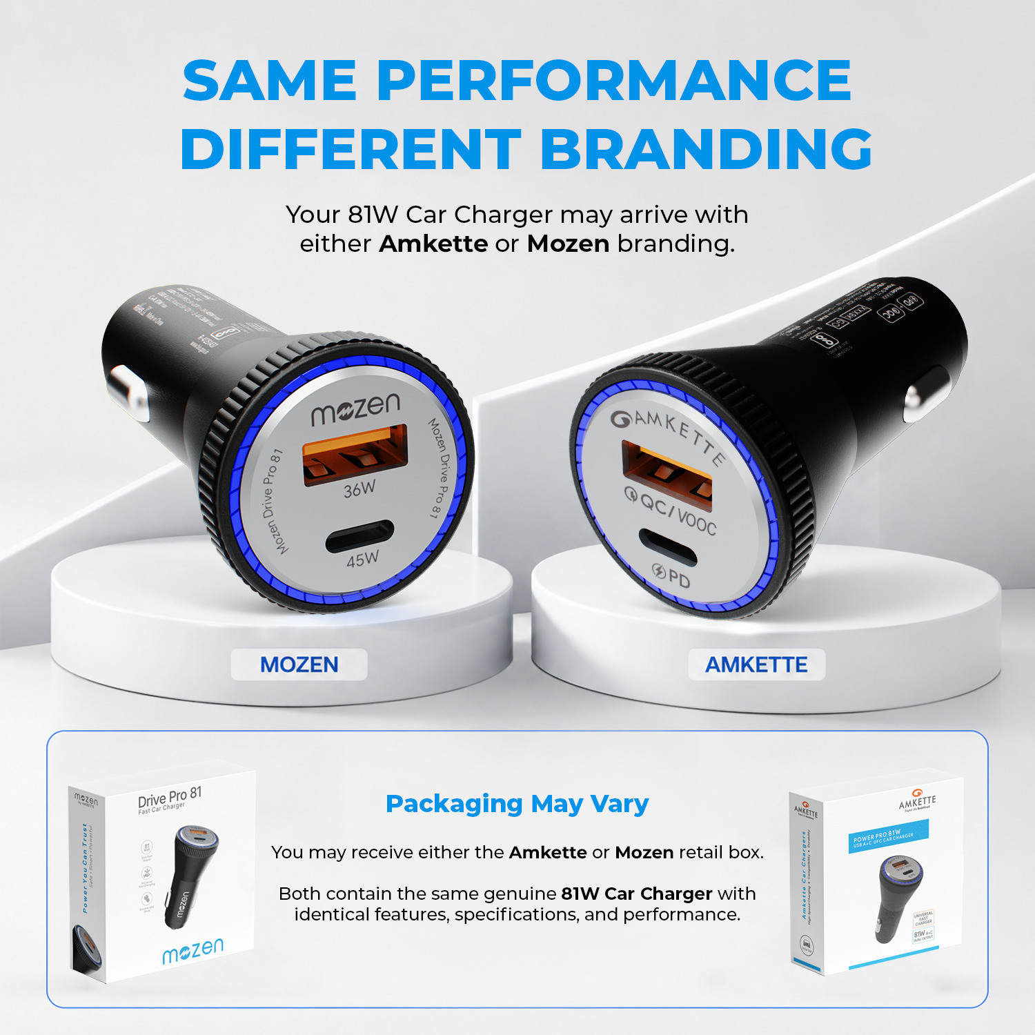 Image of AMKETTE 81 W Turbo Car Charger