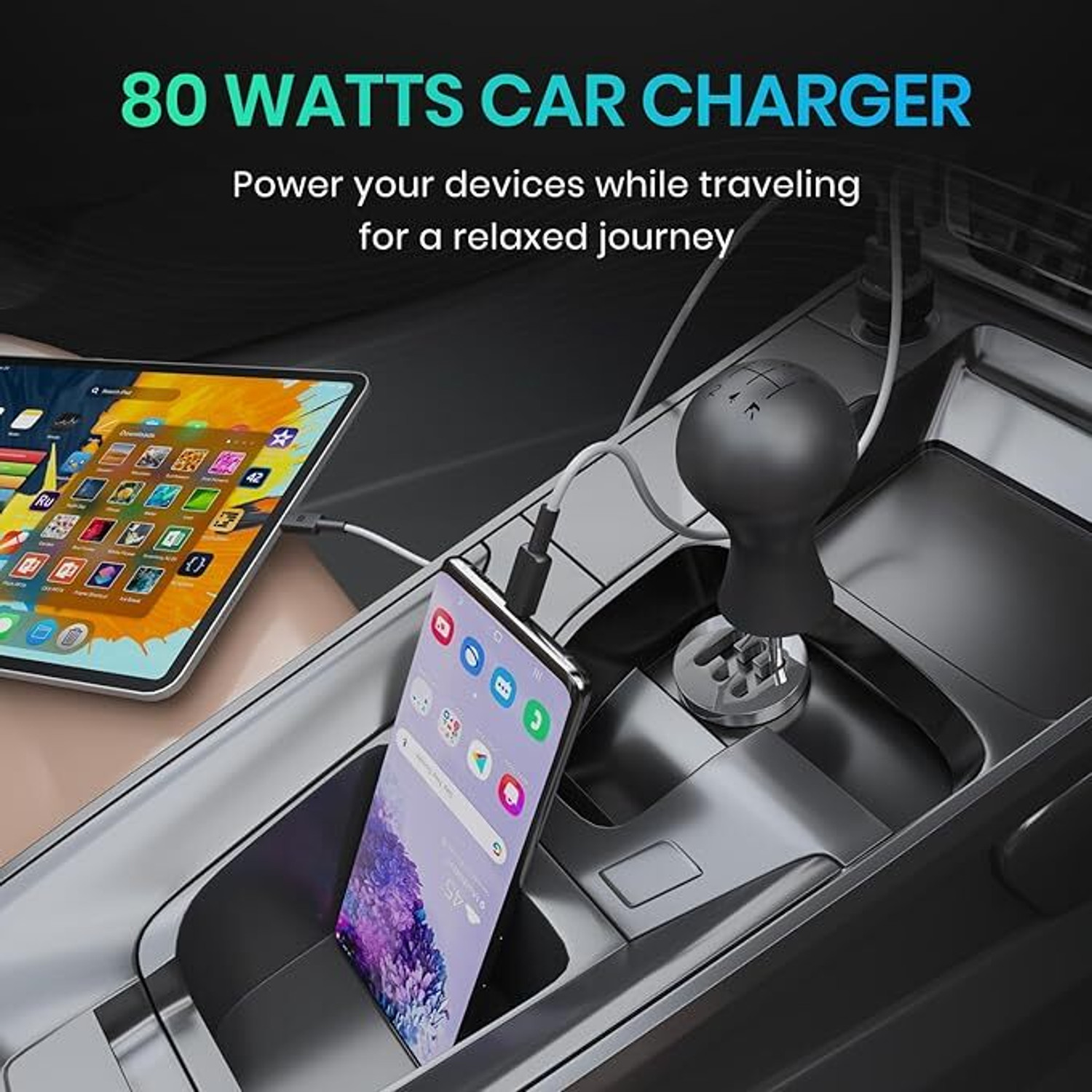 Image of Portronics 80 W Turbo Car Charger