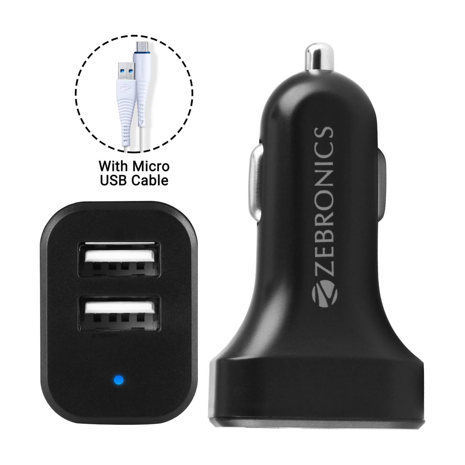 ZEBRONICS 10.5 W Turbo Car Charger