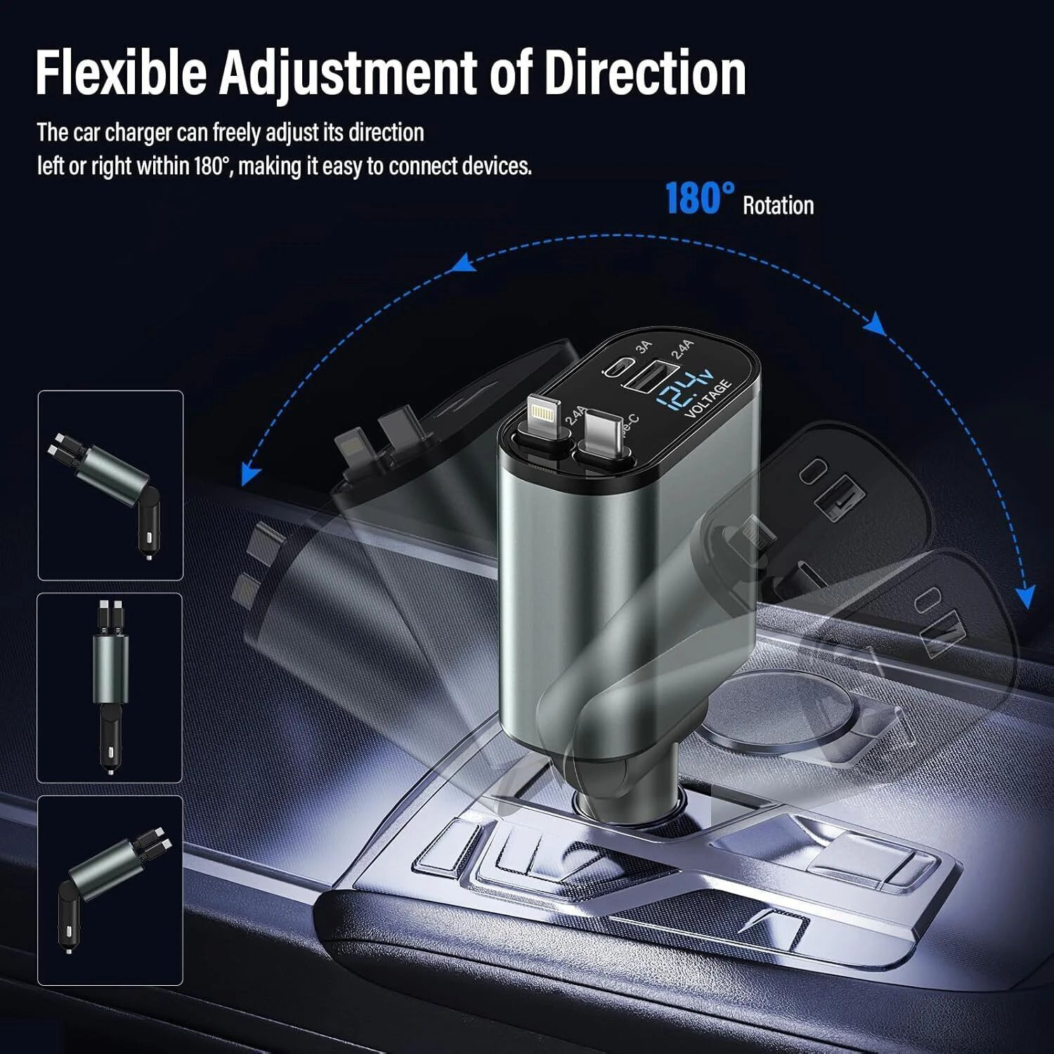 Image of Rhtdm 120 W Qualcomm Certified Turbo Car Charger