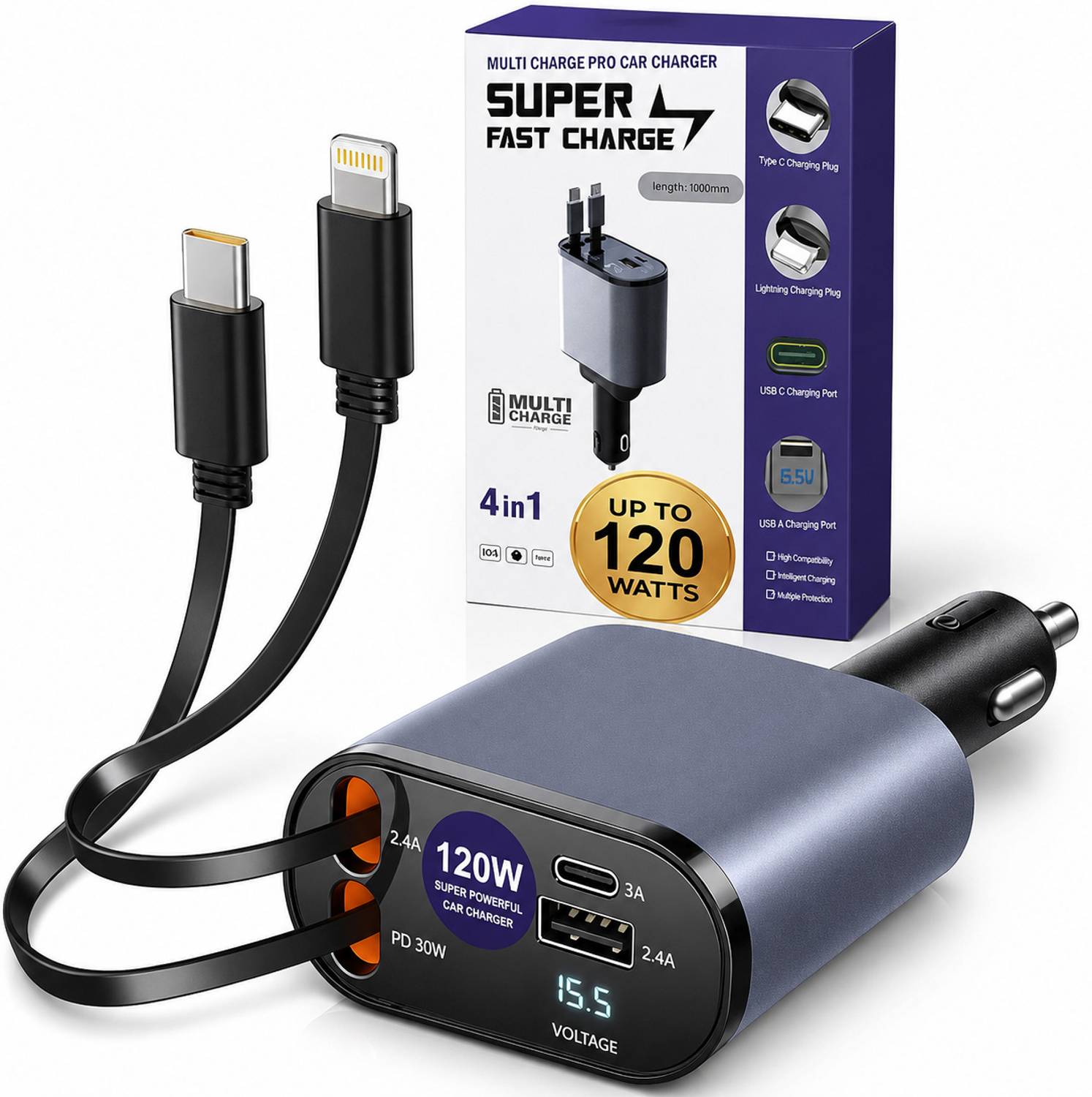 AG INDUSTRY 120W Turbo Car Charger - Image 1