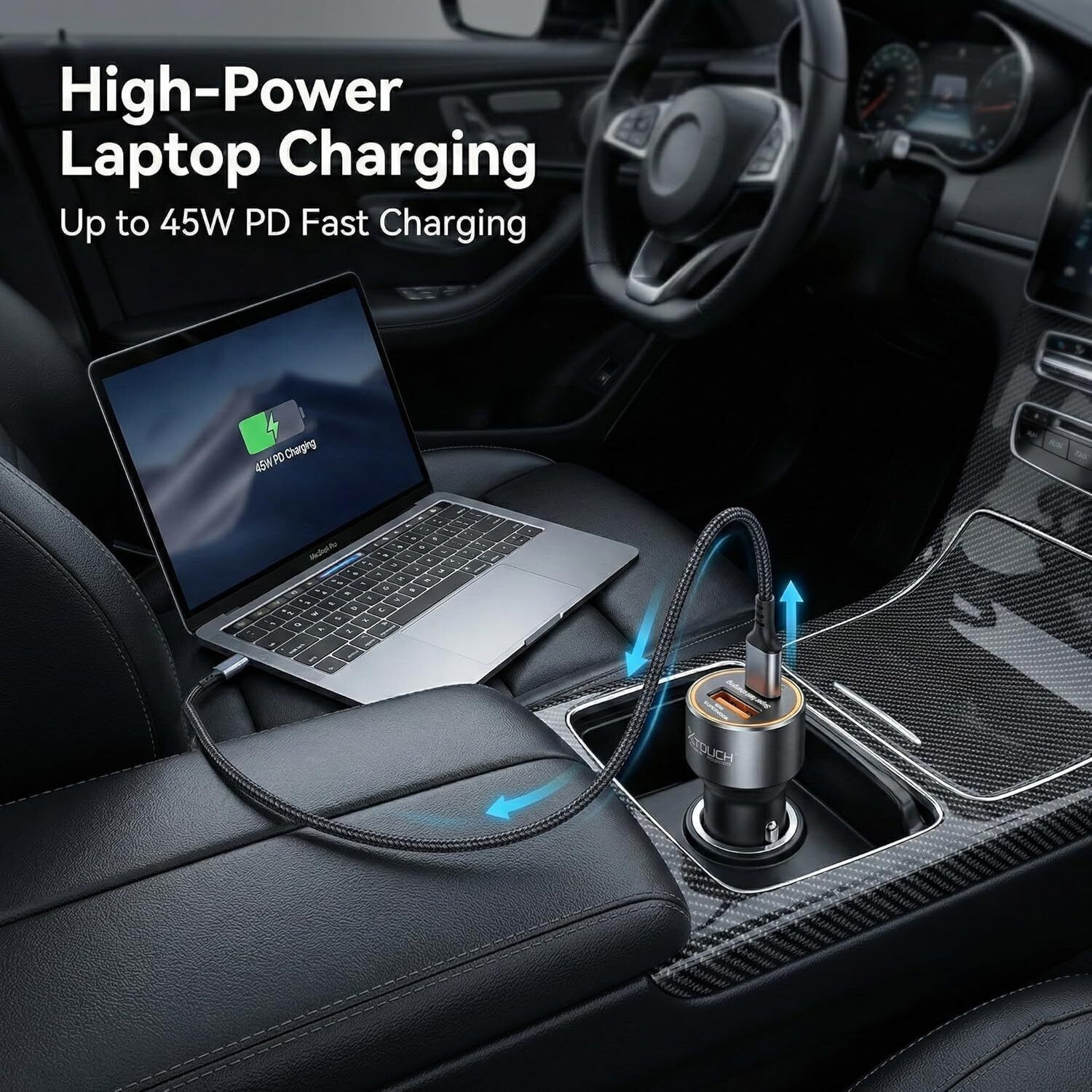 Image of XTOUCH 125 W Qualcomm 3.0 Turbo Car Charger