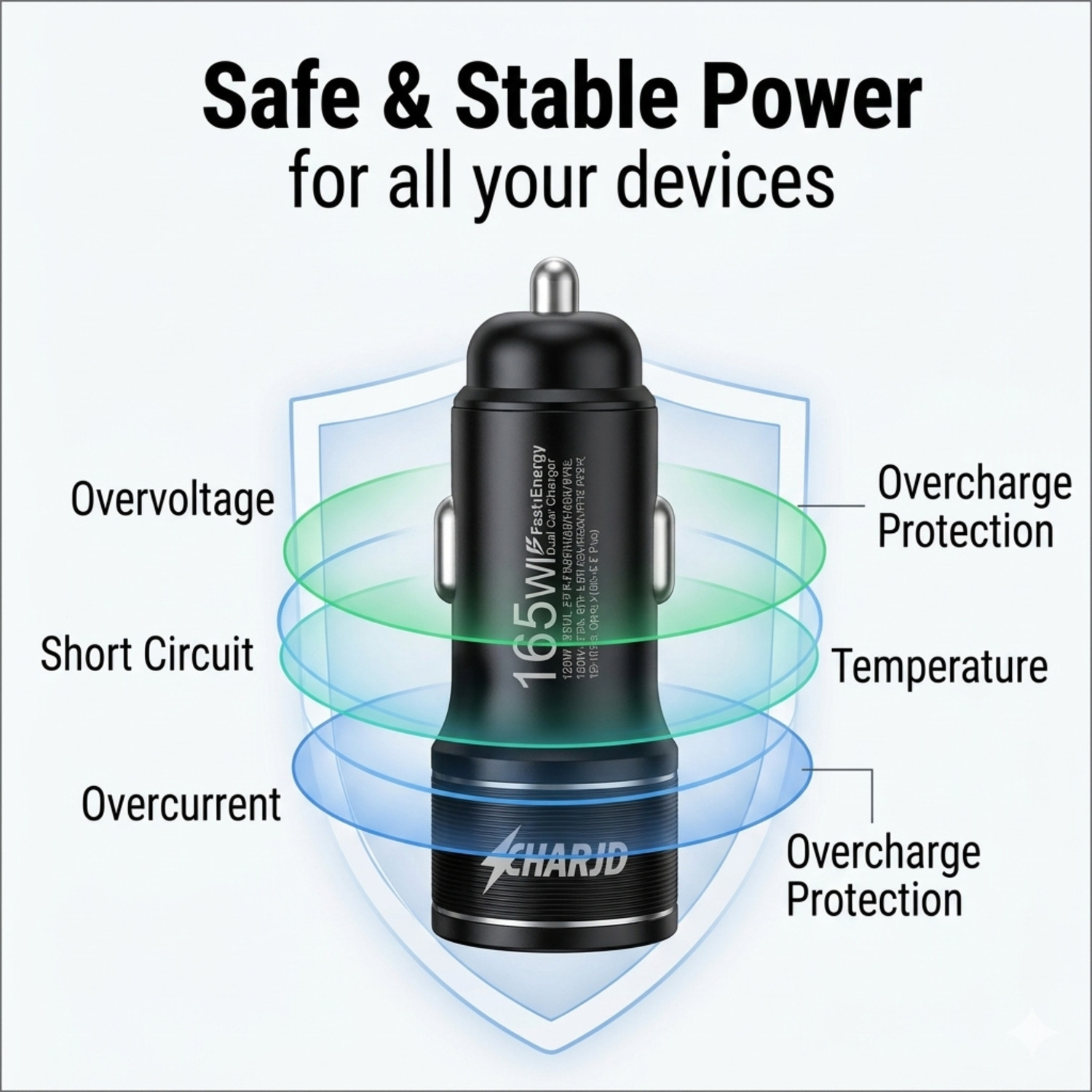 Image of CHARJD 165 W Qualcomm 3.0 Turbo Car Charger