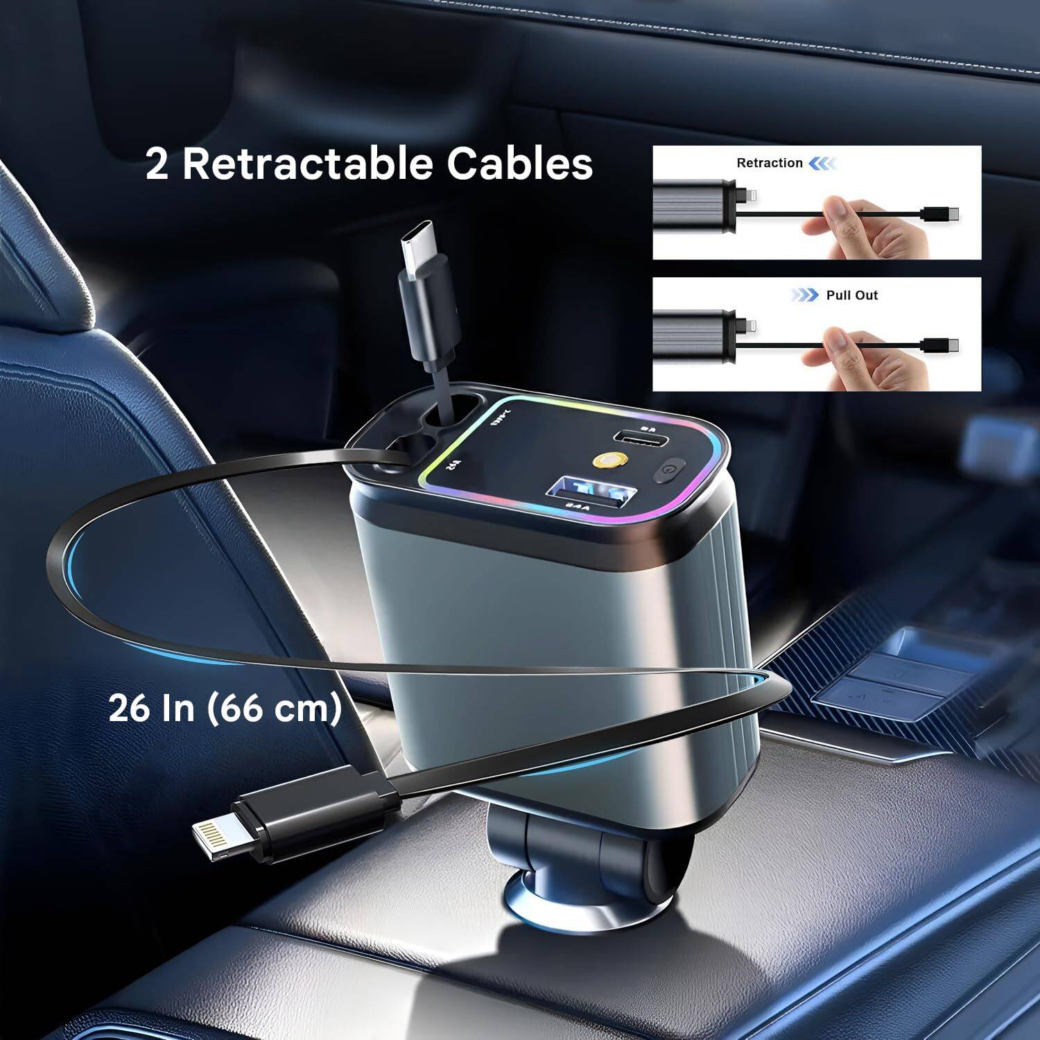 Hold 120W Qualcomm Turbo Car Charger Black - Image 3