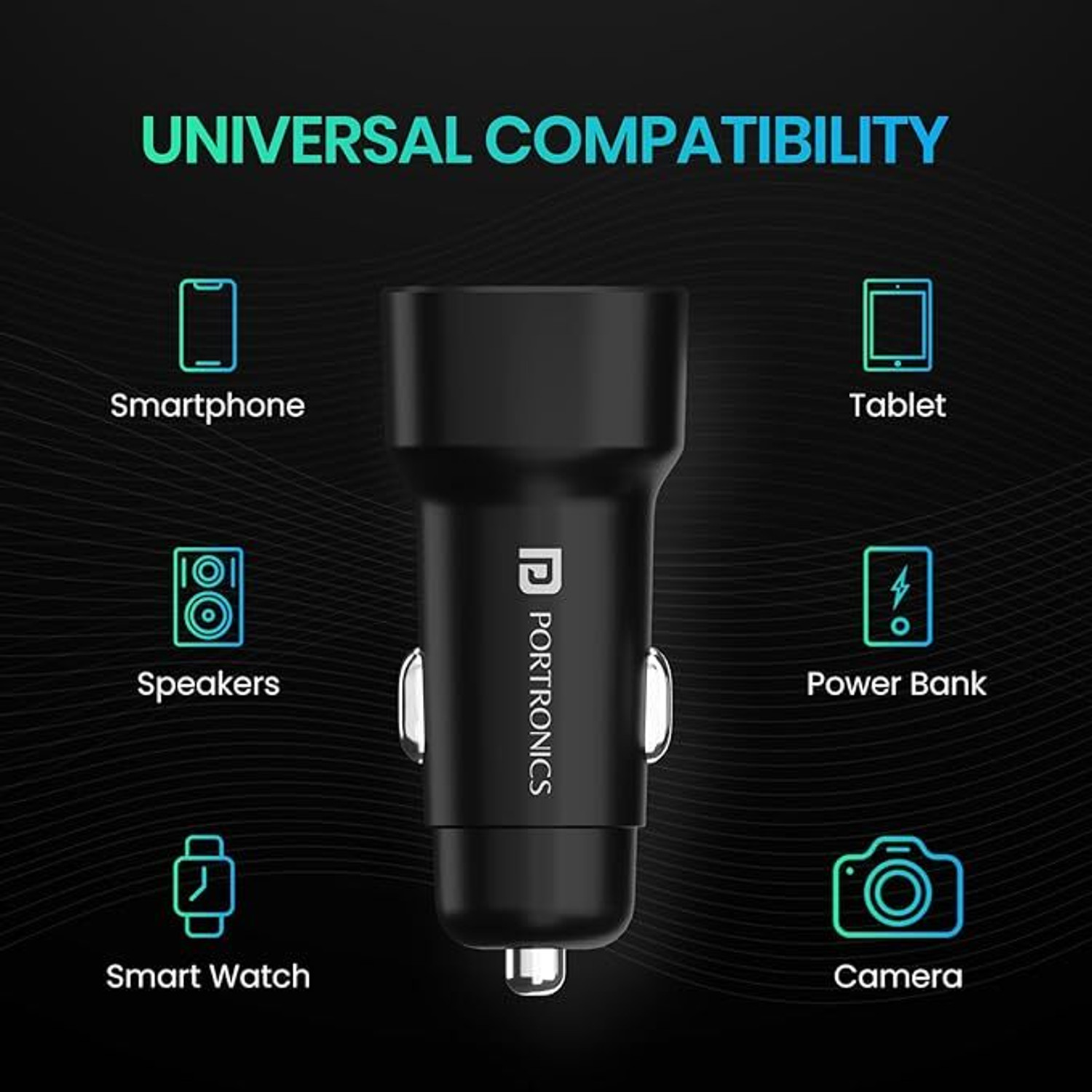 Image of Portronics 80 W Turbo Car Charger