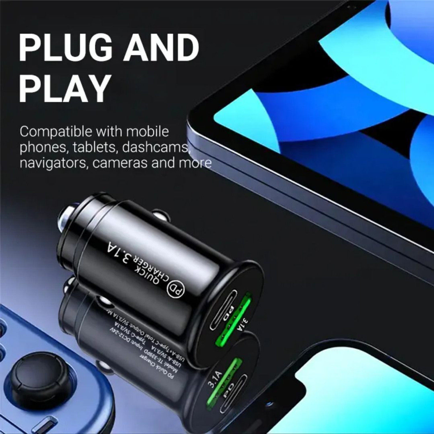 Image of UniBoss 40 W Qualcomm Certified Turbo Car Charger