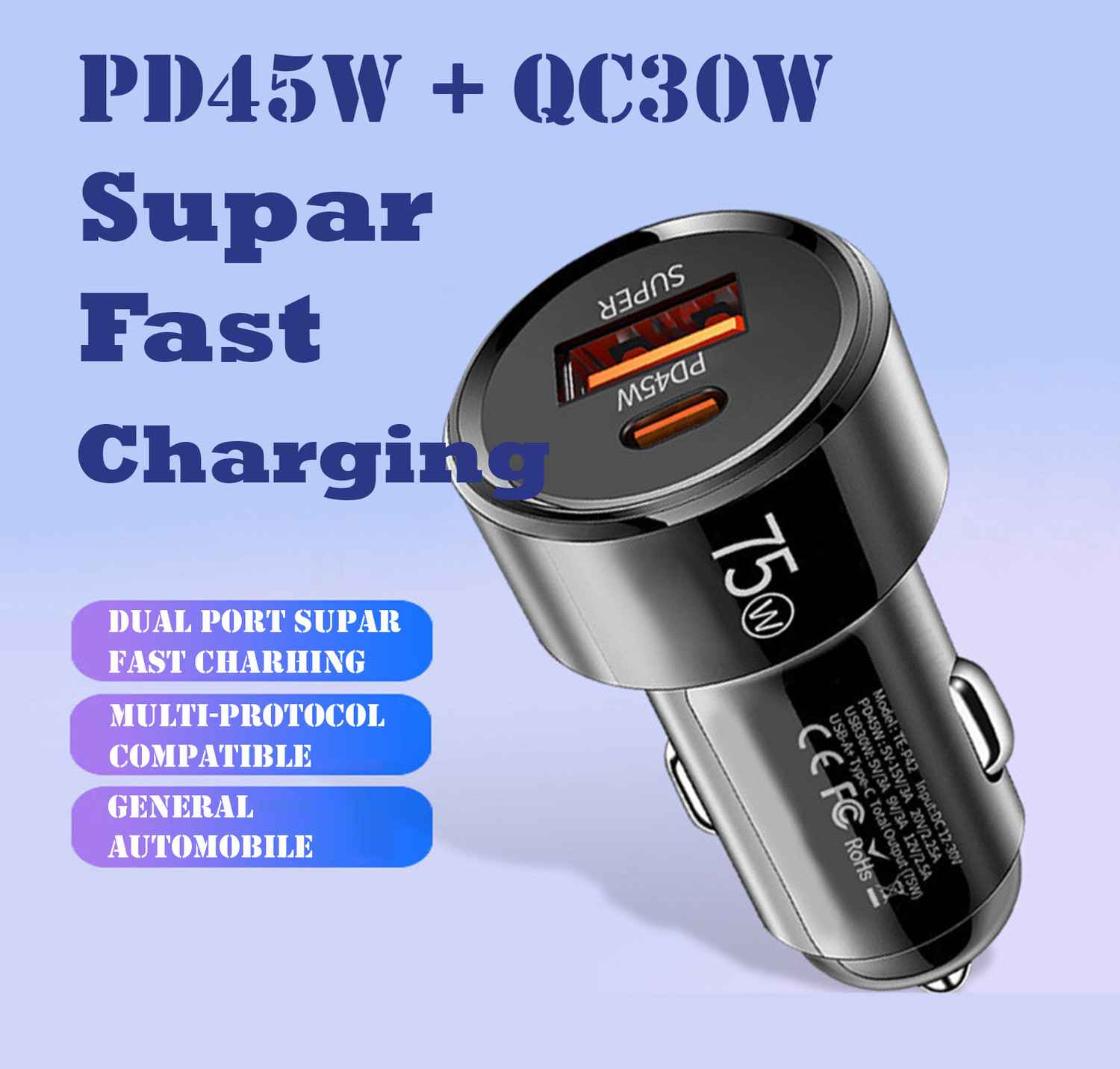 Image of Flenzy 3 Amp Turbo Car Charger