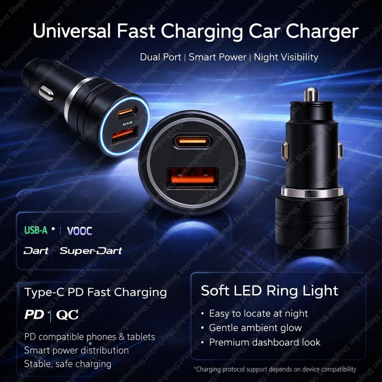 Image of SB 100 W Qualcomm Certified Turbo Car Charger
