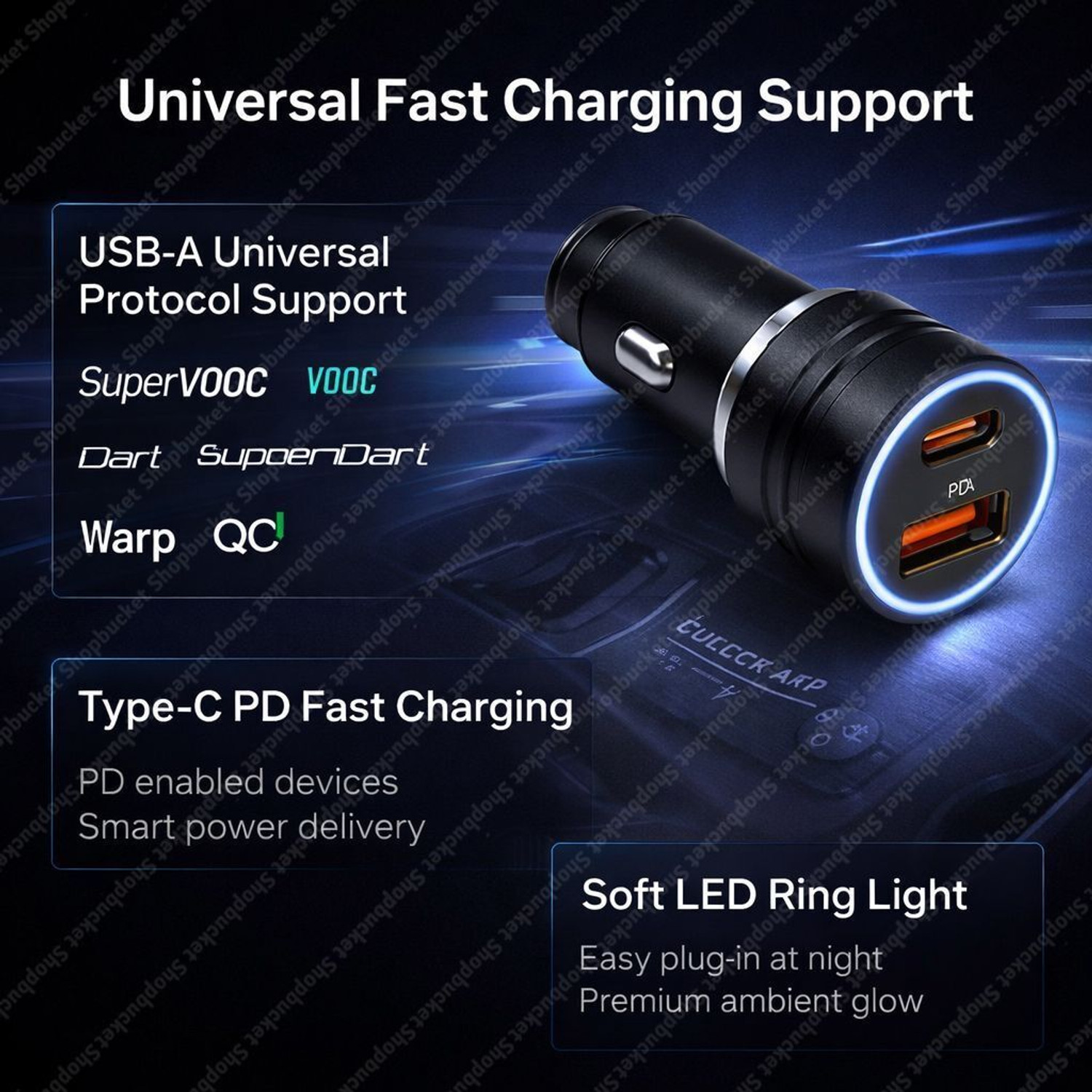 Image of SB 100 W Qualcomm Certified Turbo Car Charger
