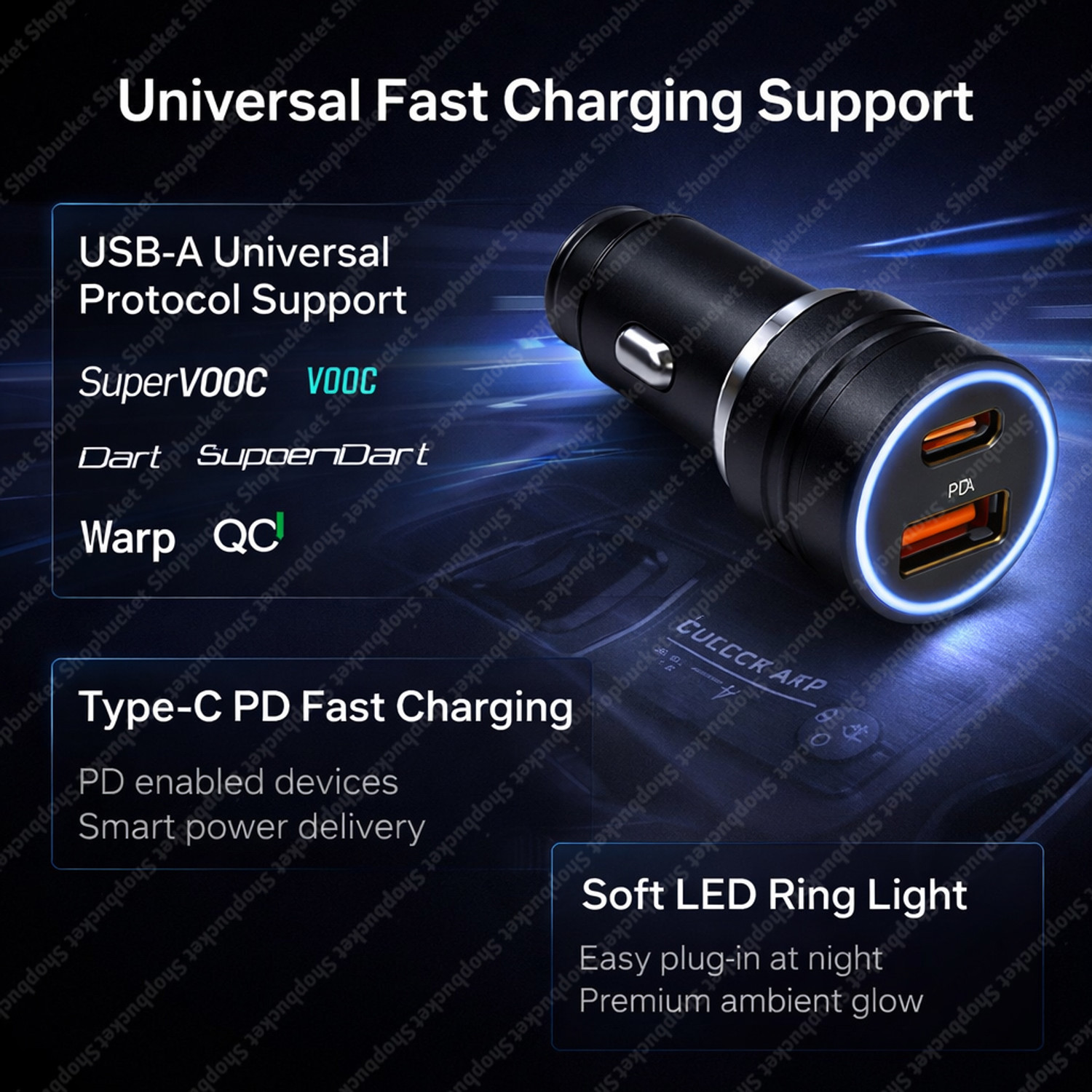 Image of SB 100 W Qualcomm Certified Turbo Car Charger